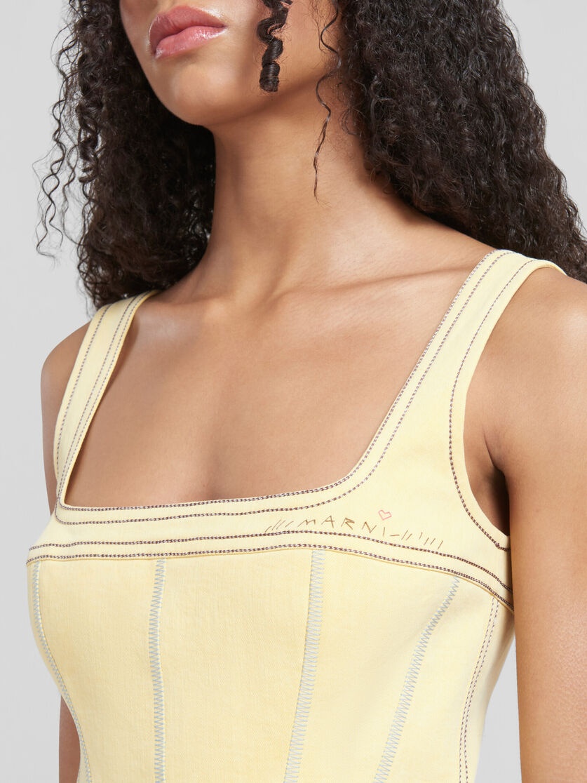 YELLOW ORGANIC DENIM CORSET TOP - 4