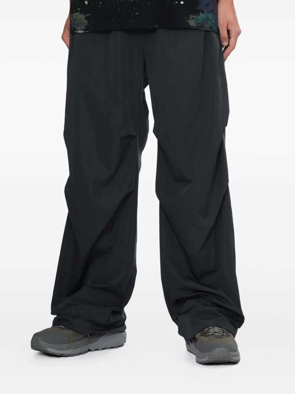 elastic-waistband drawstring trousers - 1