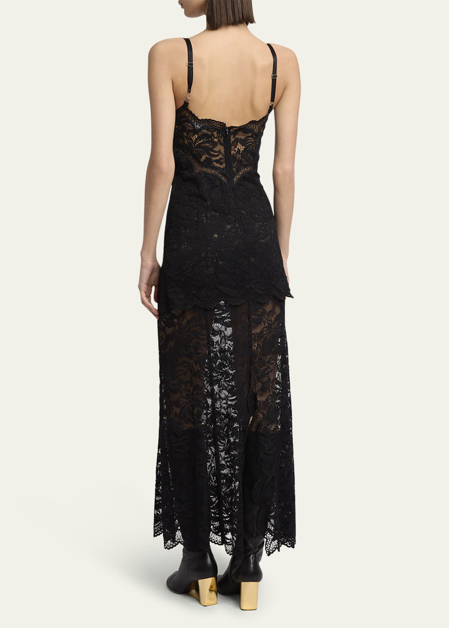 Long Lace Slip Dress - 3