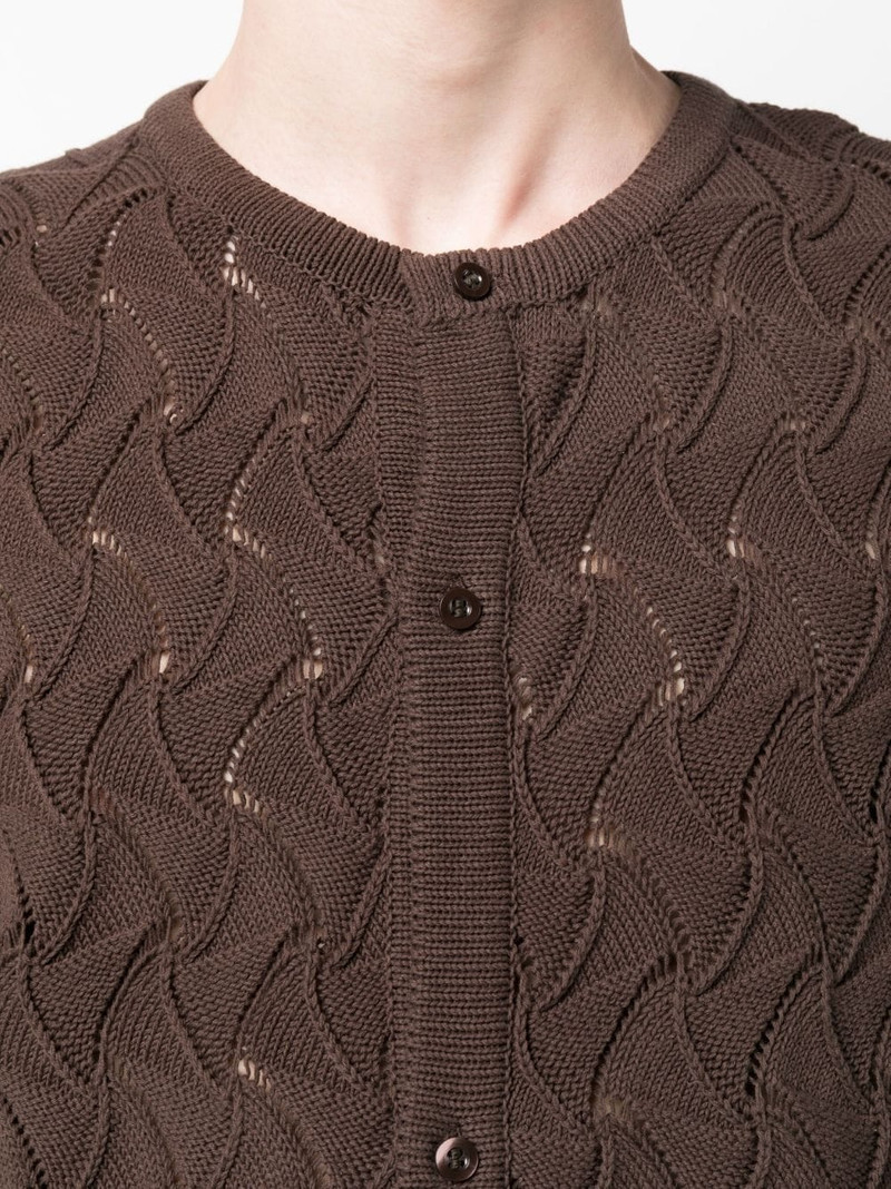 Wave cable-knit cardigan 5