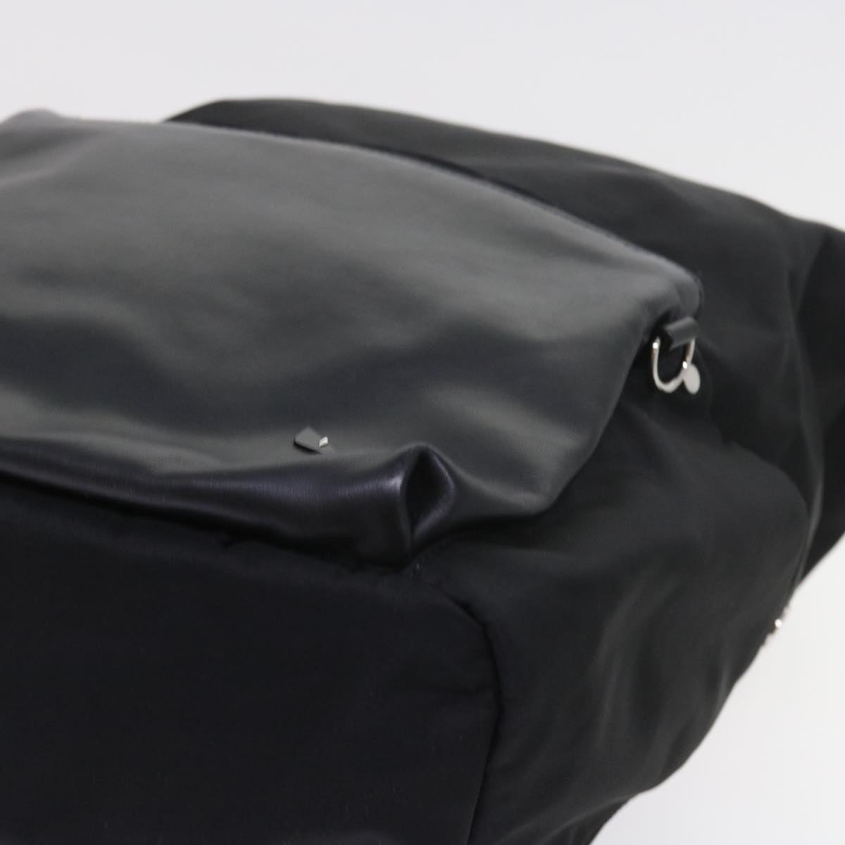 FENDI Backpack Nylon Leather Black - 9