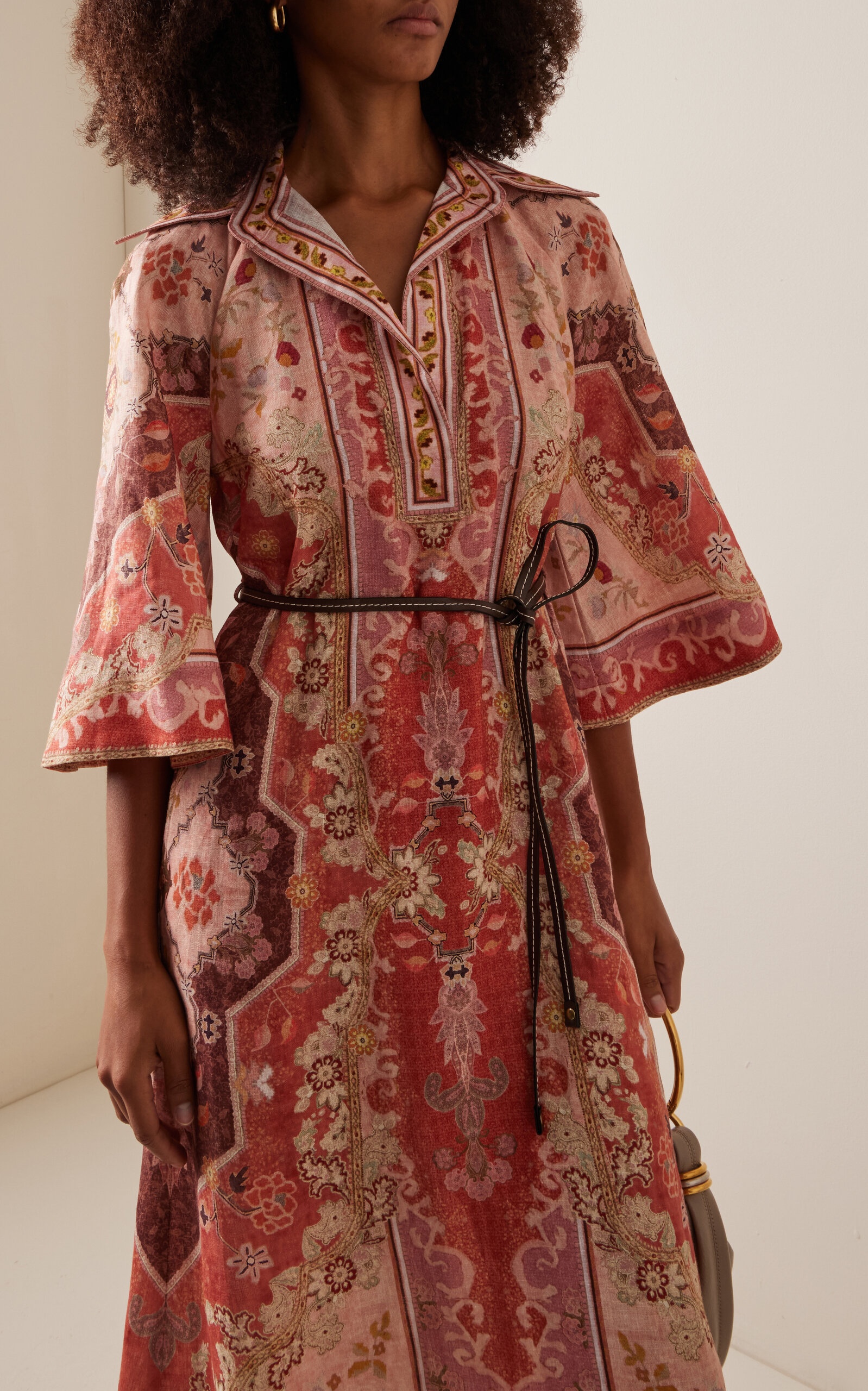 【Zimmermann】WYLIE TUNIC MIDI DRESS チュニック ミディドレス Zimmermann Wylie Linen Tunic Midi Dress orange