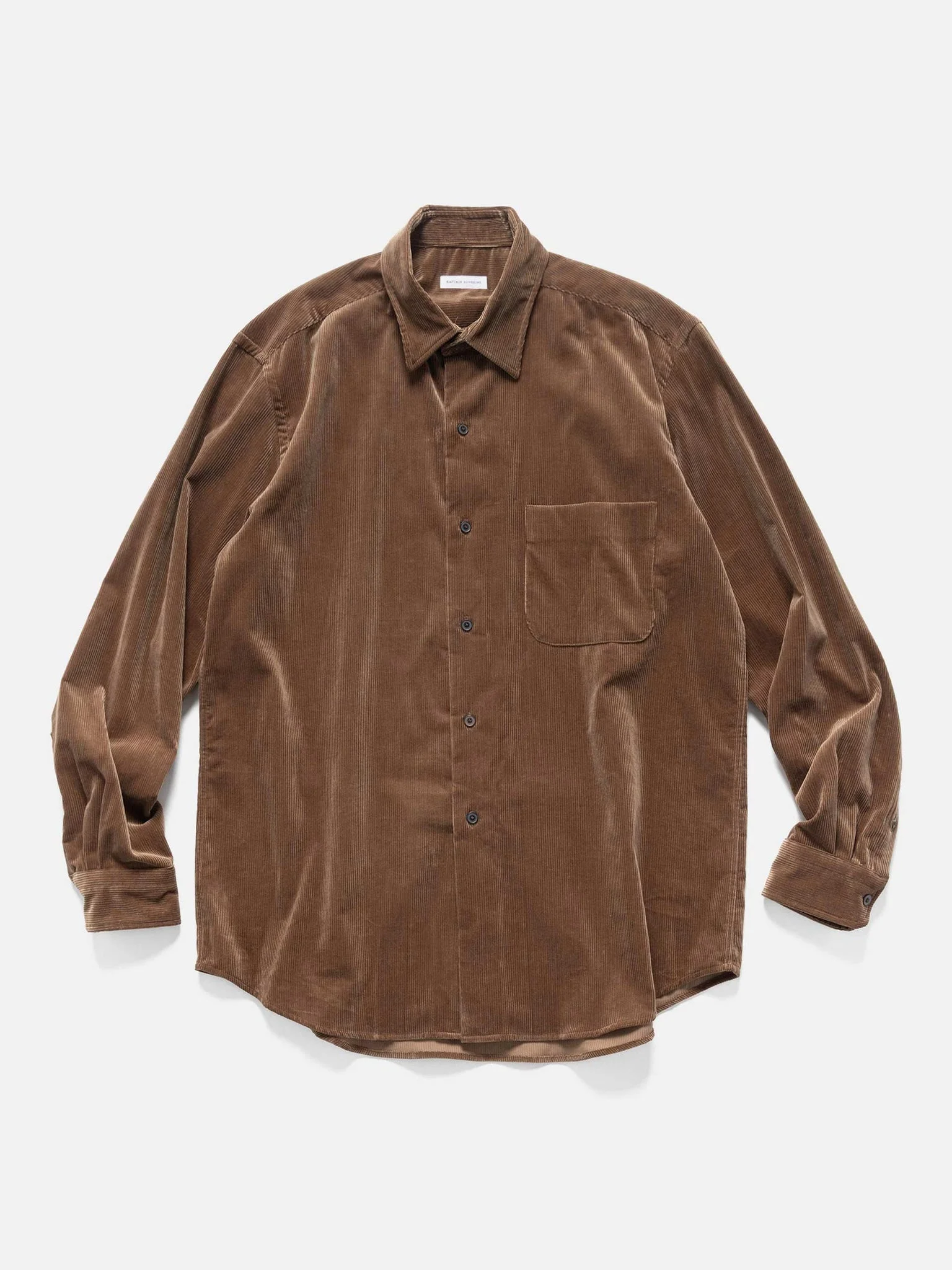 Suvin Corduroy Regular Collared Shirt Brown - 1