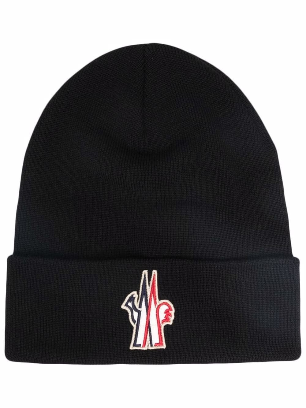 logo-patch beanie hat - 1