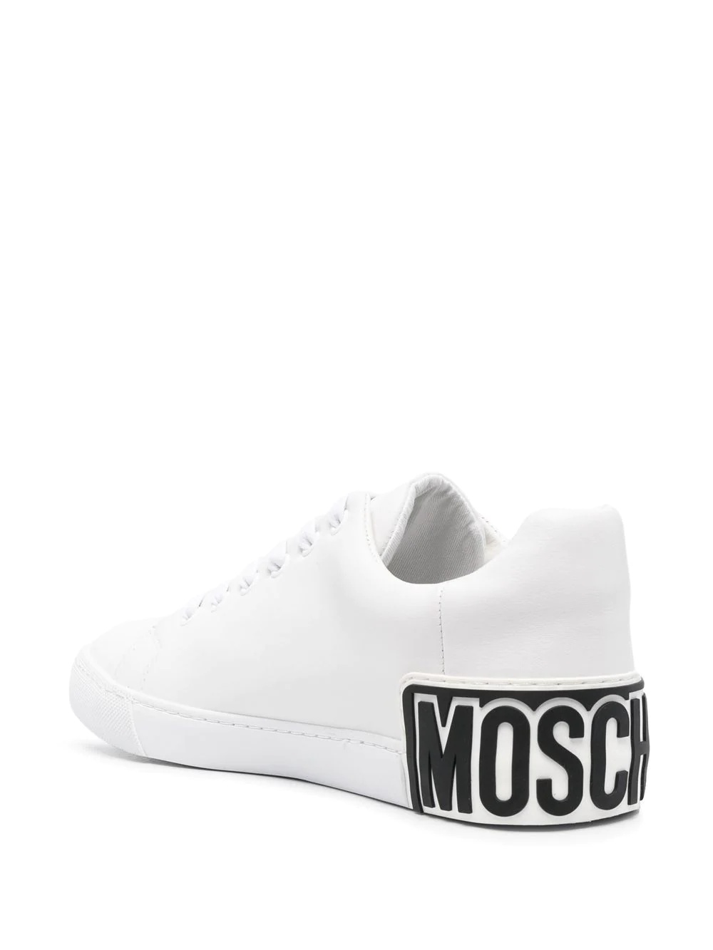 logo-print leather sneakers - 3