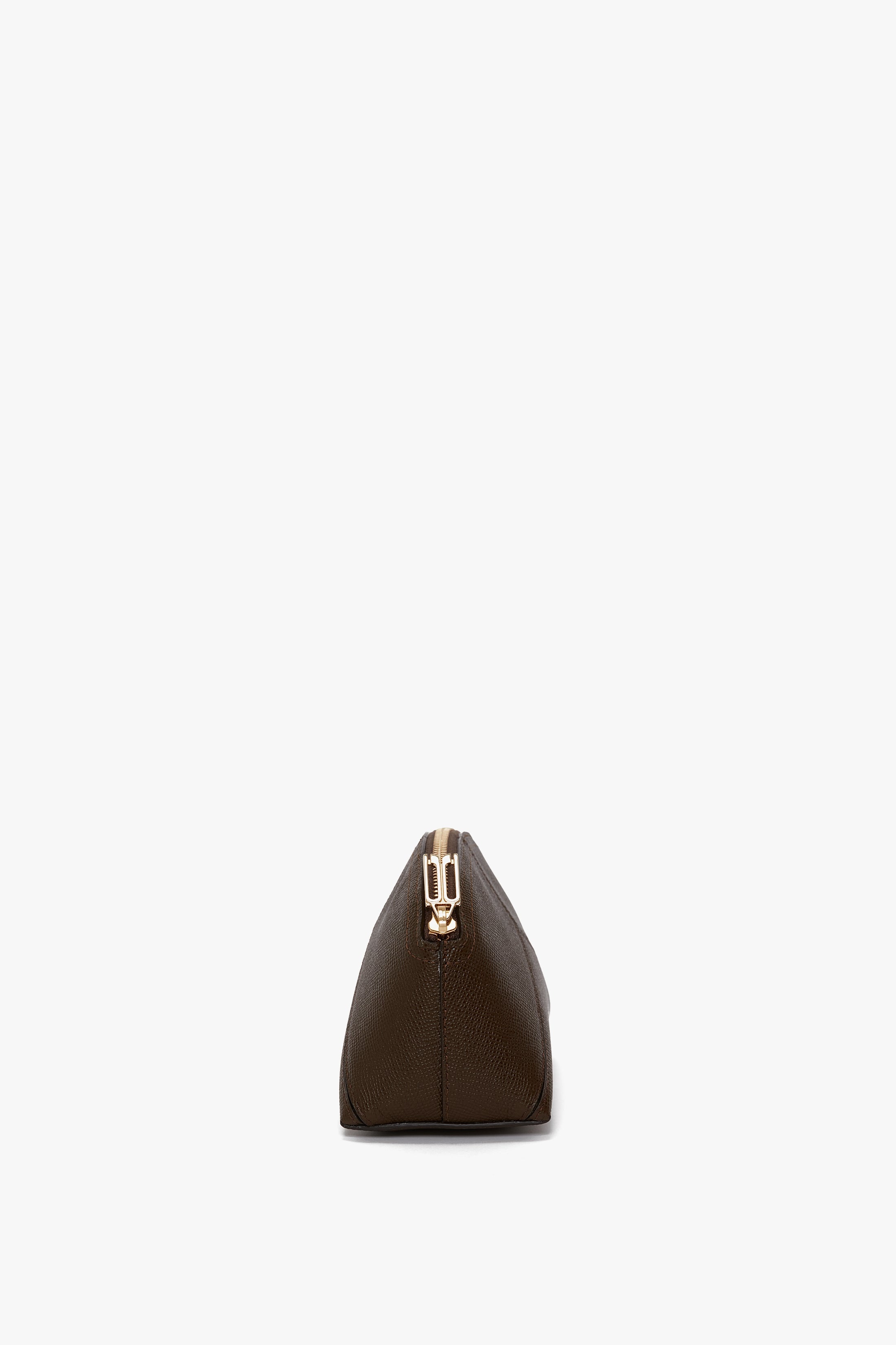 Exclusive Victoria Mini Wash Bag In Khaki Leather - 4