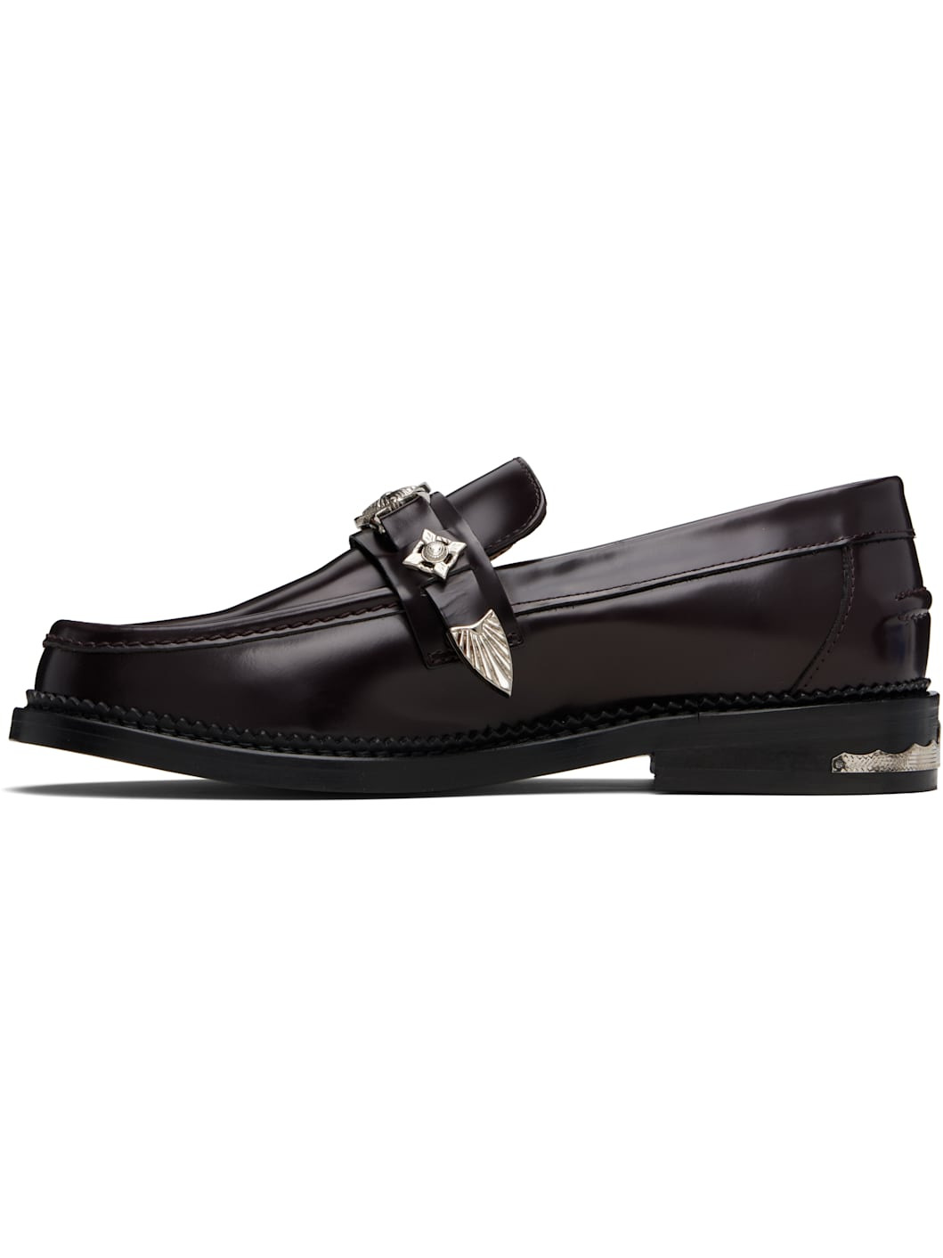 SSENSE Exclusive Burgundy Metal Loafers - 3