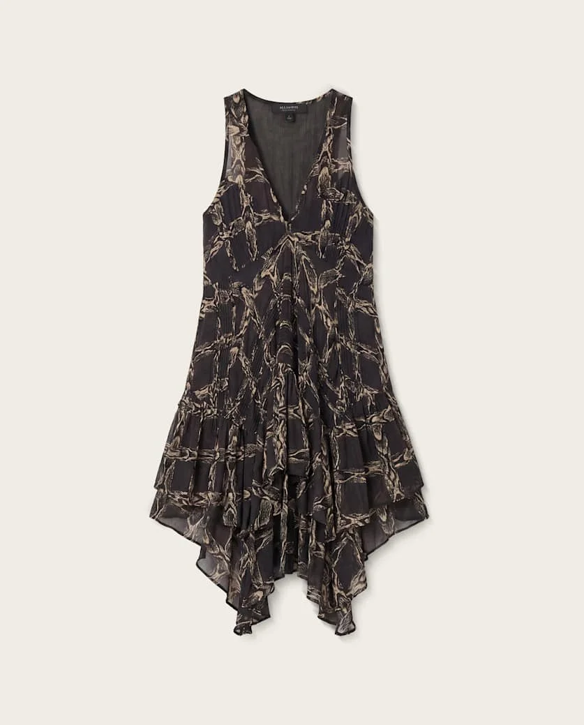GRETEL ASYMMETRIC TIERED MIDI DRESS - 1