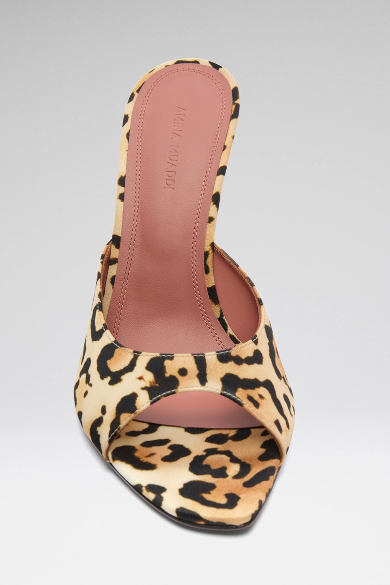Amina Muaddi ALEXA SLIPPER LEOPARD PRINT SATIN outlook