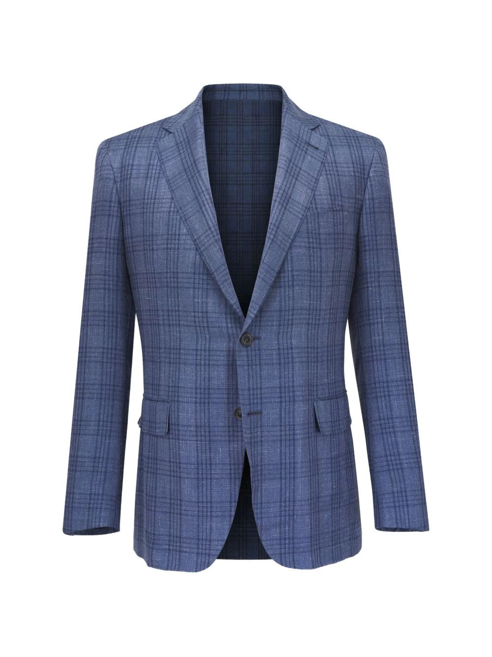 plaid notched lapel blazer - 1