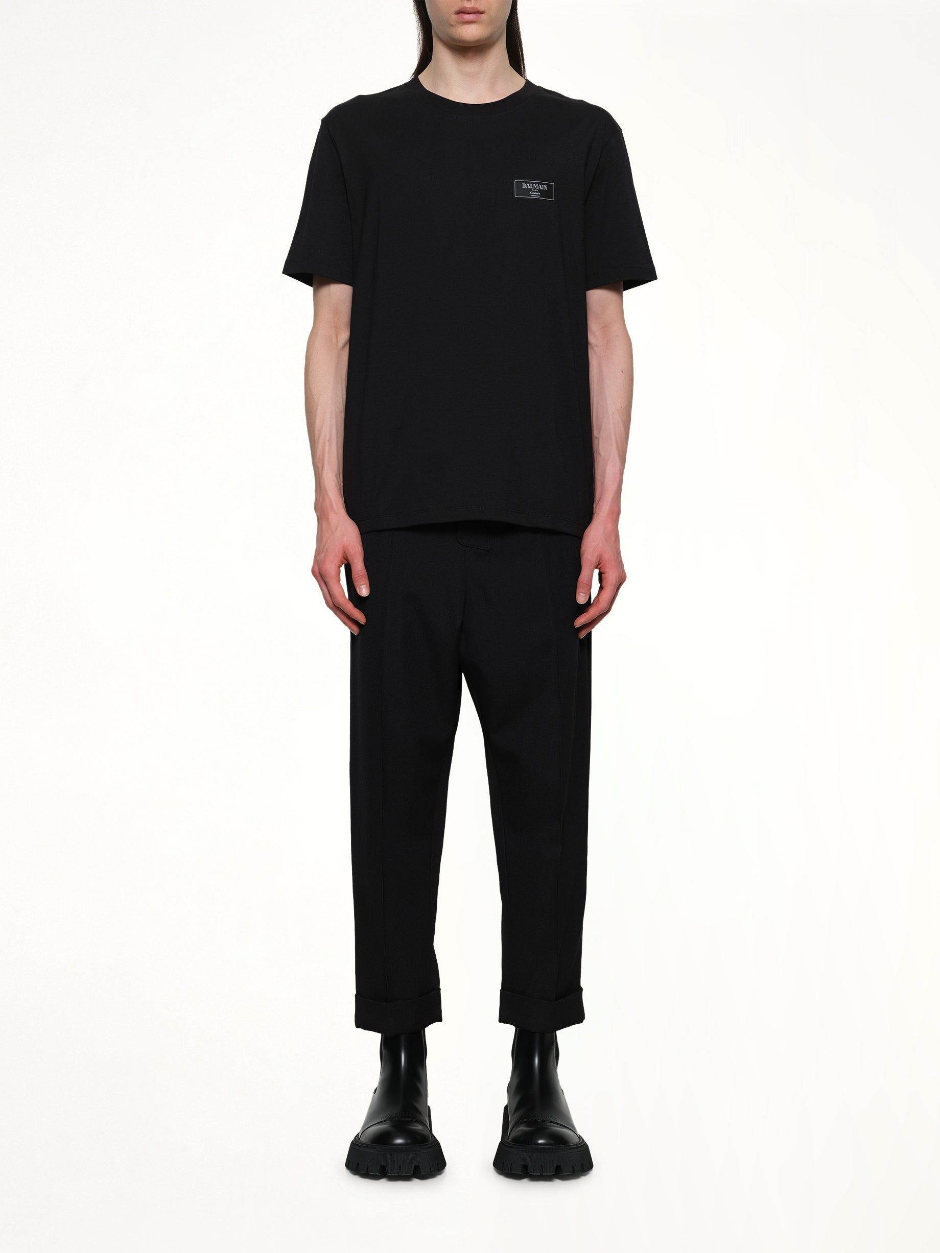 Couture Label Regular T-Shirt in Black - 7