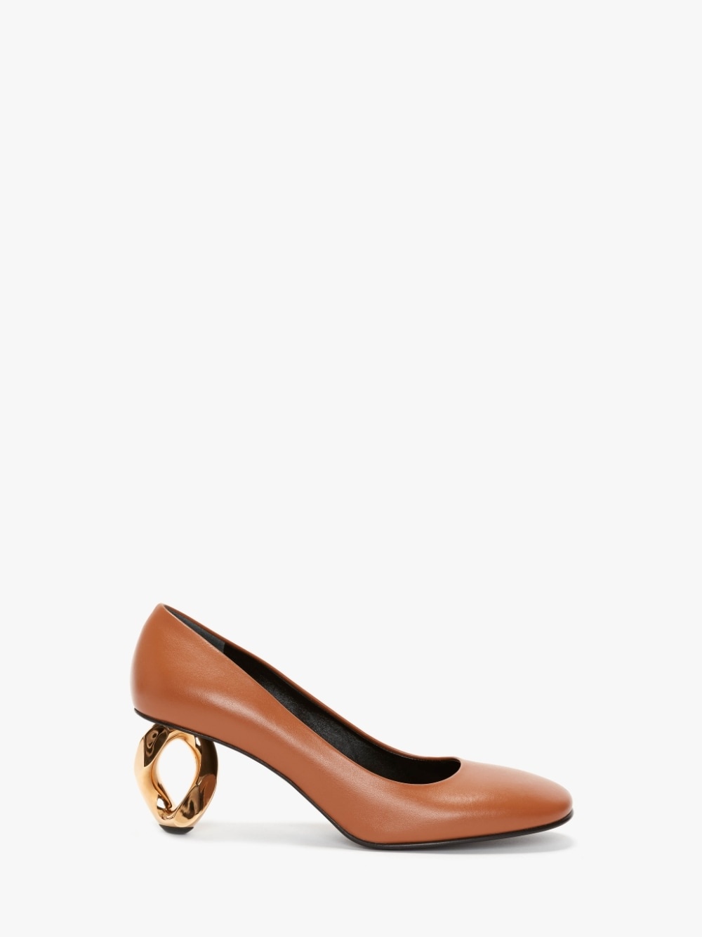 CHAIN HEEL LEATHER PUMPS - 1