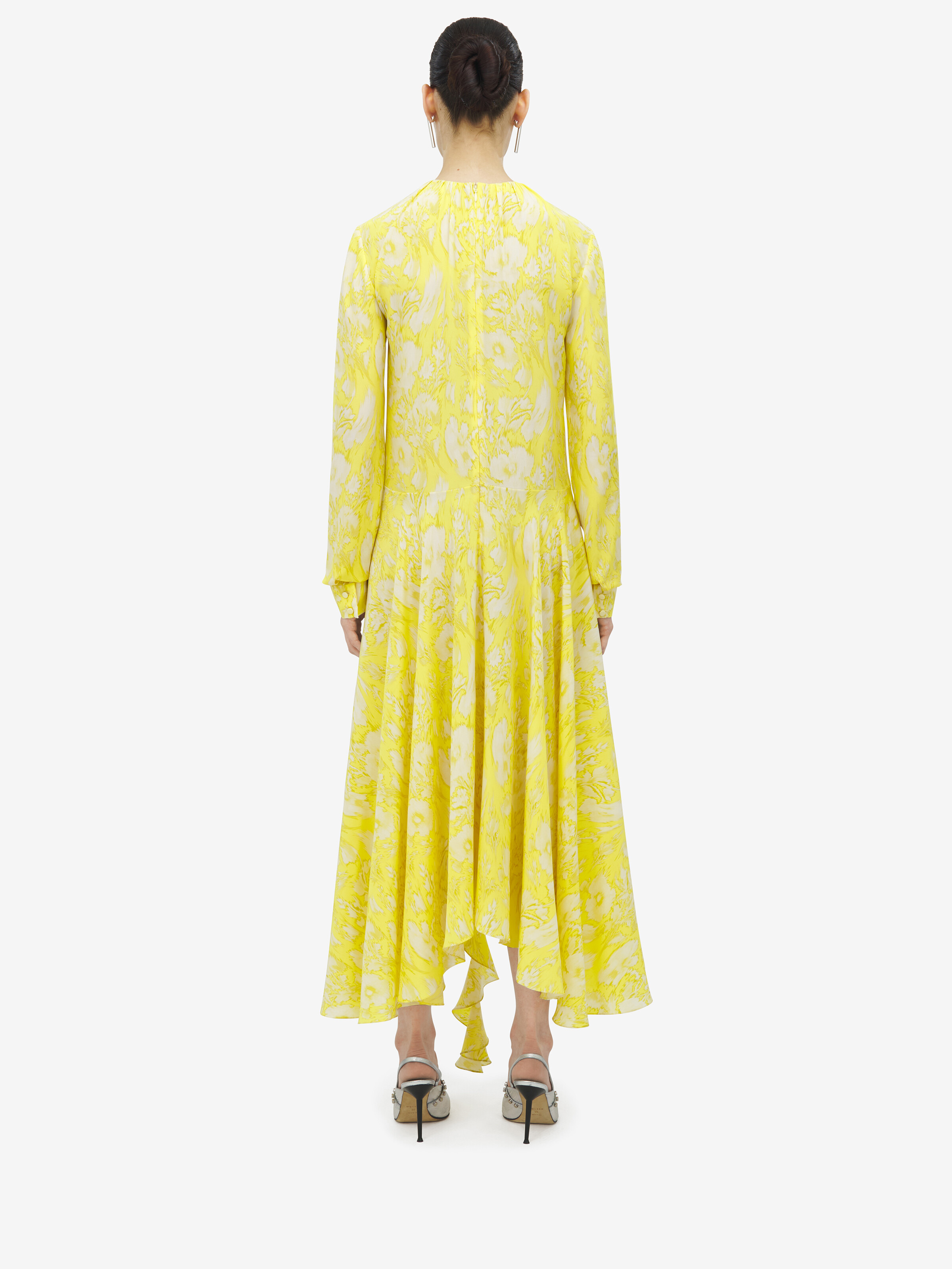 Warped Floral Asymmetric Dress - 4