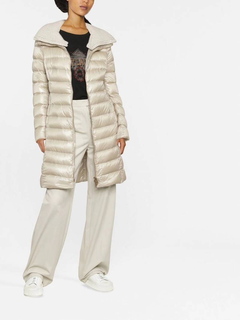 Herno knitted-collar padded coat outlook