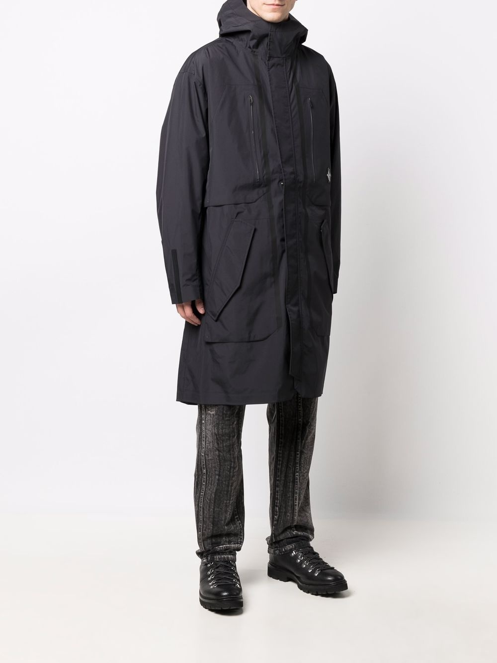 System logo-print parka coat - 4