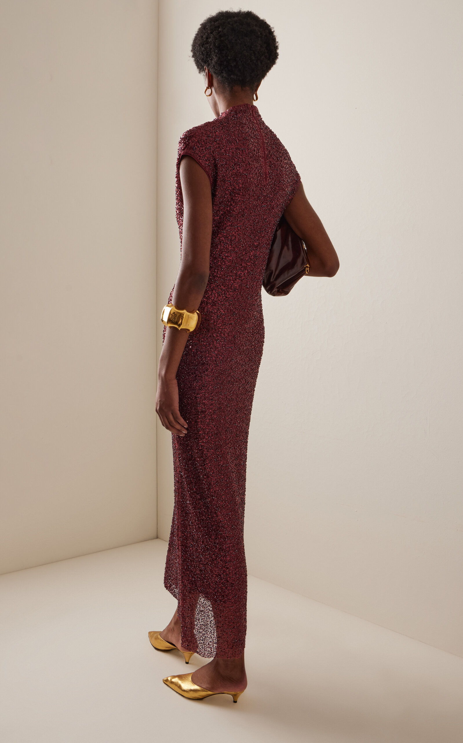 Zaria Cowl Neck Midi Dress burgundy - 4