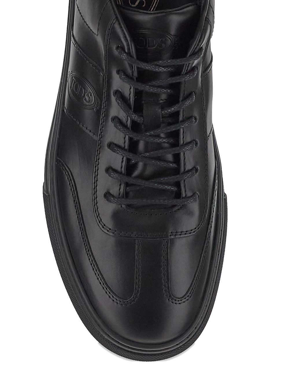 debossed-logo lace-up sneakers - 4