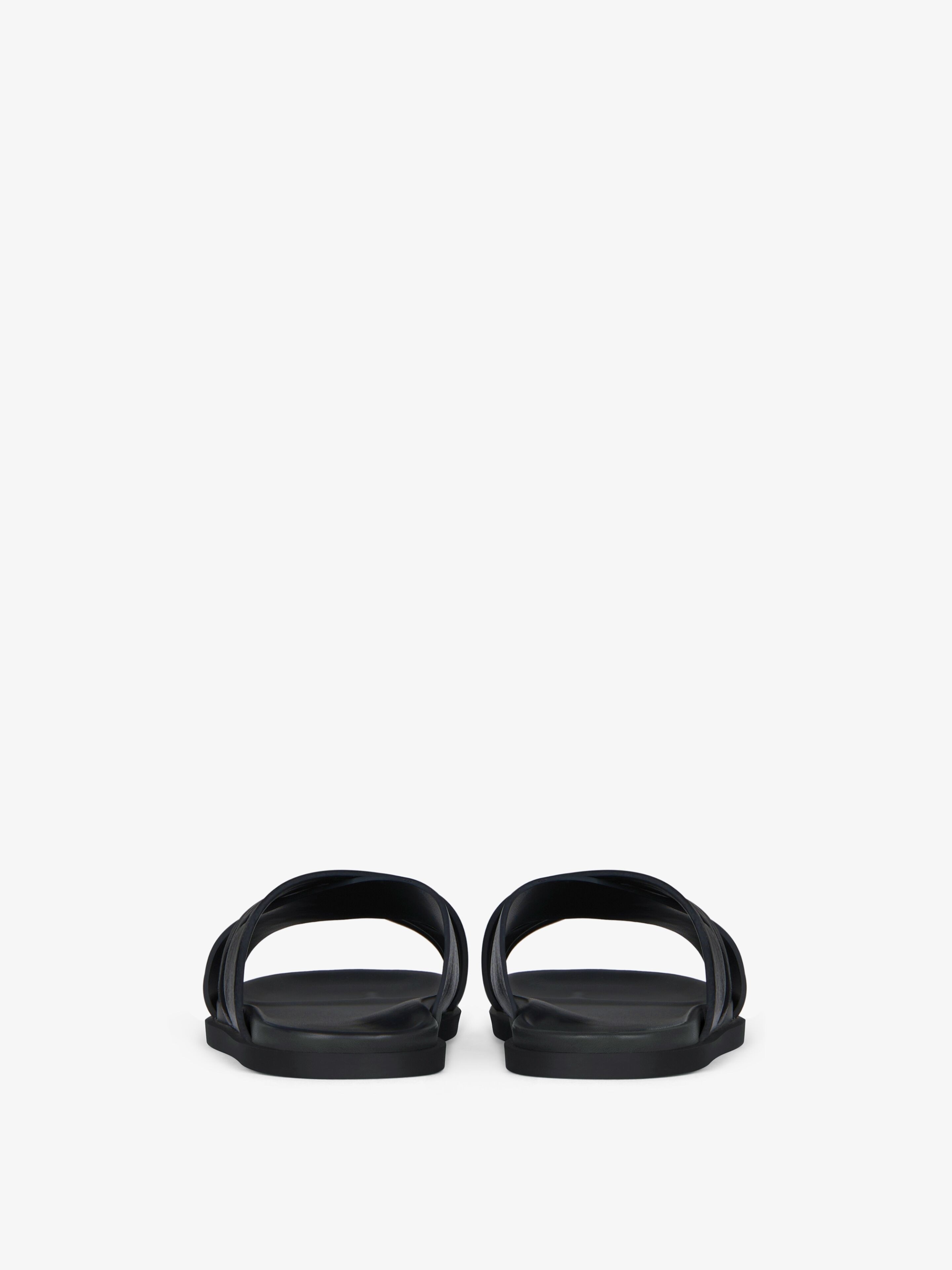 G PLAGE FLAT SANDALS WITH CROSSED STRAPS IN LEATHER - 6