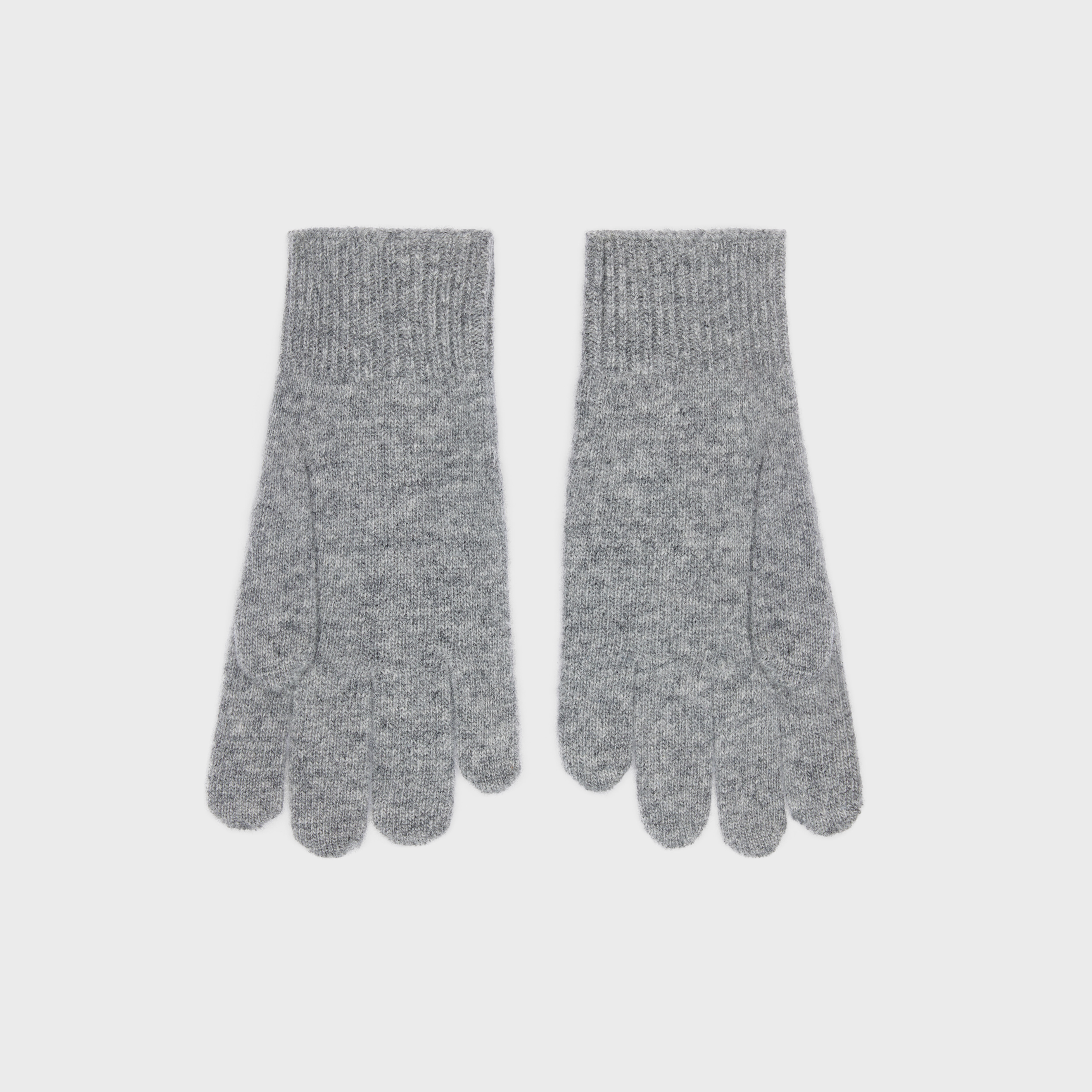 CELINE EMBROIDERED GLOVES IN RIBBED WOOL - 2