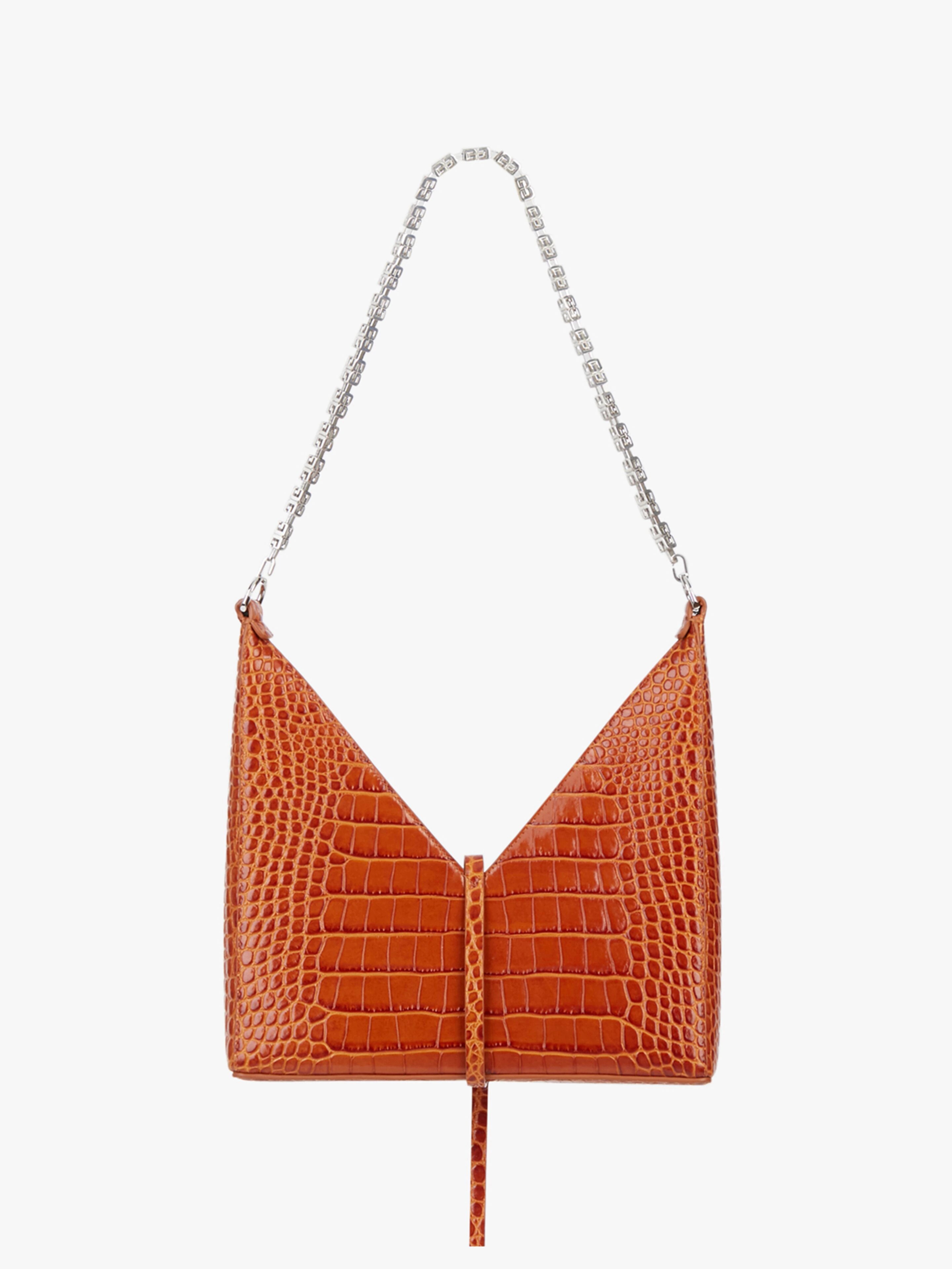 SMALL CUT OUT BAG IN CROCODILE EFFECT LEATHER WITH CHAIN - 5