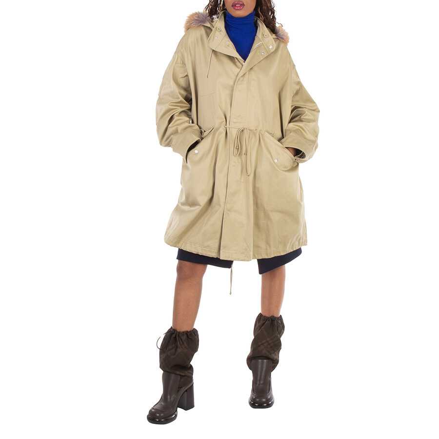 Burberry Faux-Fur Hood Parka Coat - 1
