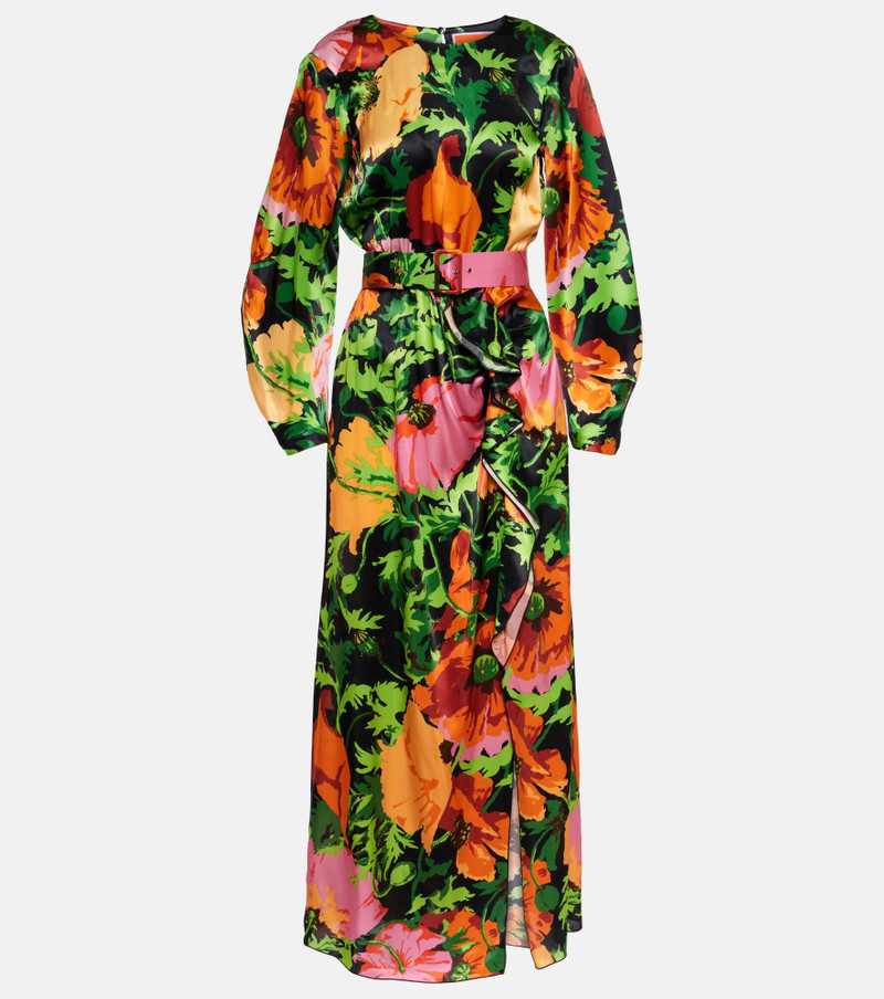 floral-print belted dress - 1