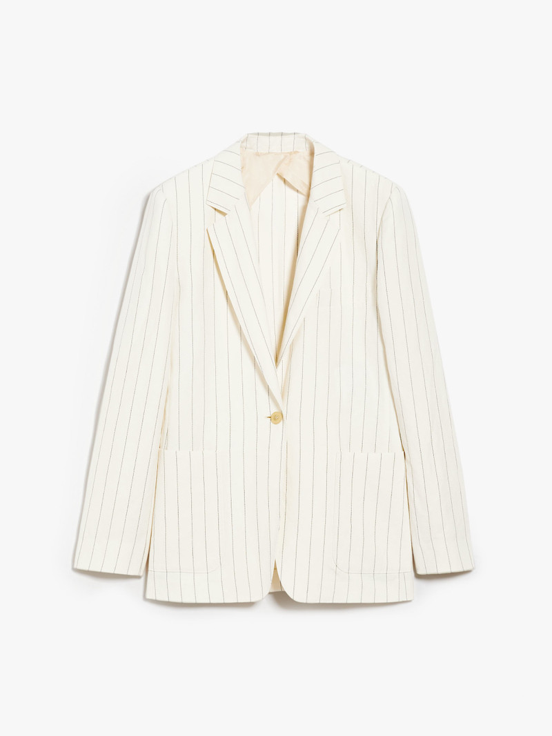 MICRON Single-breasted blazer in pinstriped canvas - 1
