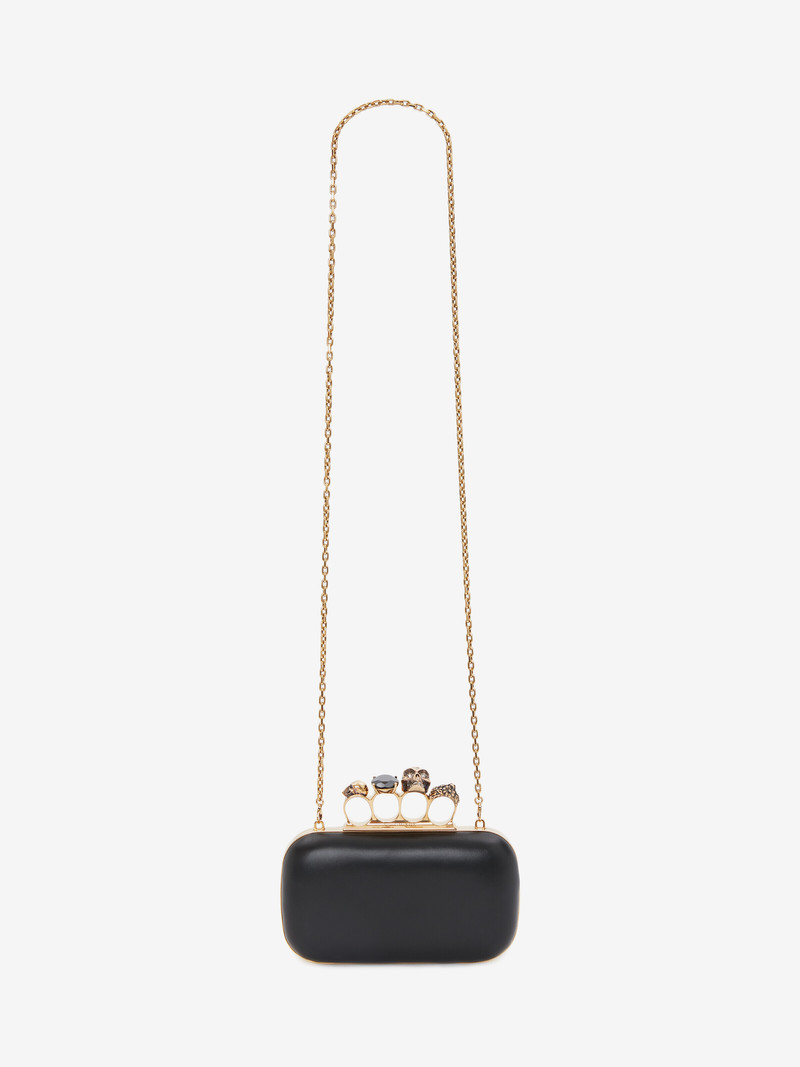 Women's Knuckle Clutch With Chain in Black 5