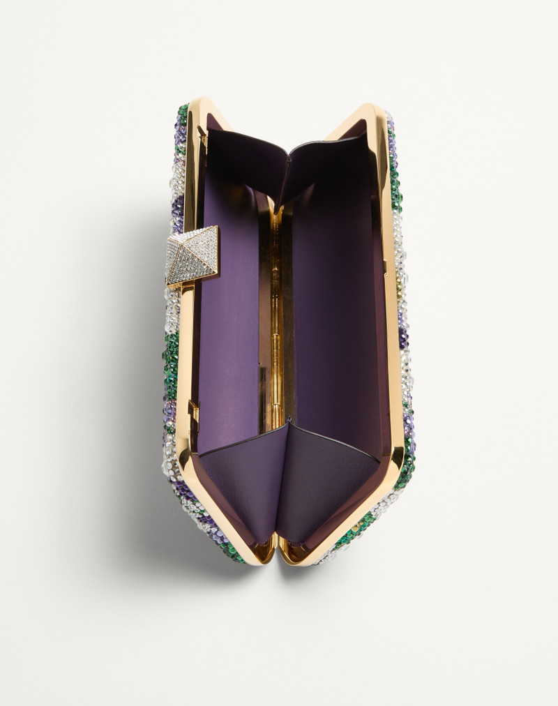 CARRY SECRETS MINAUDIERE WITH RHINESTONE FLORAL MOTIF 5