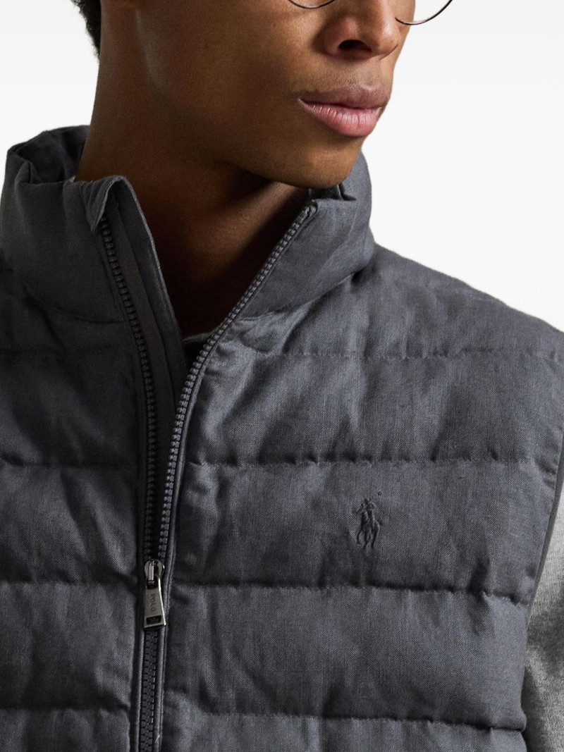 woven quilted linen gilet 5