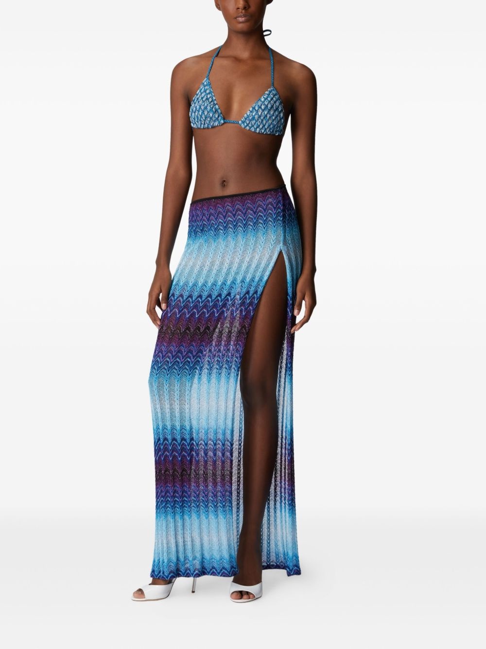 Zigzag-pattern maxi skirt - 2