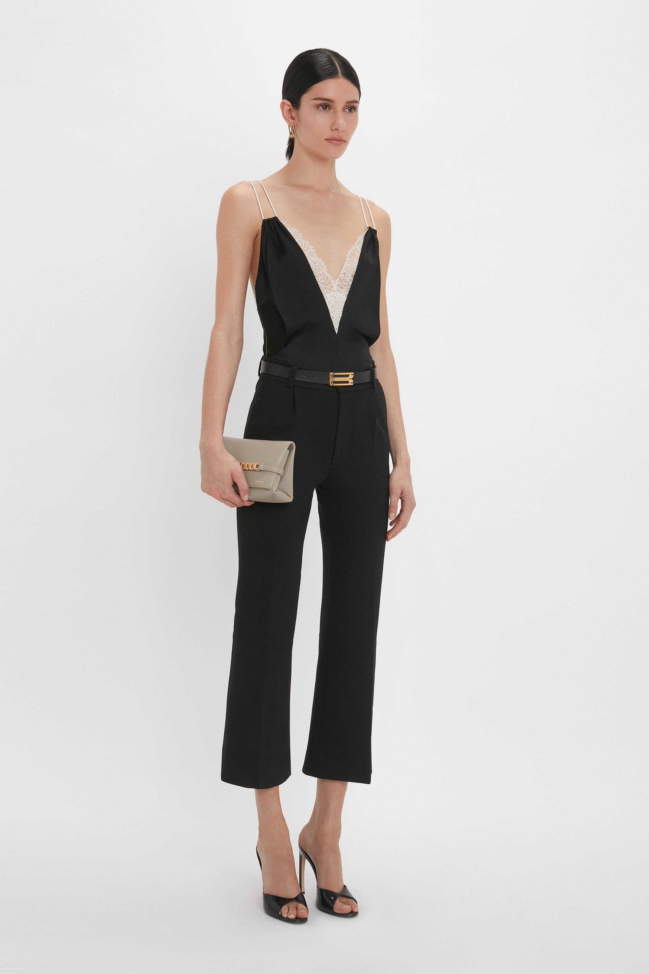 Lace Detail Cami Top In Black - 6