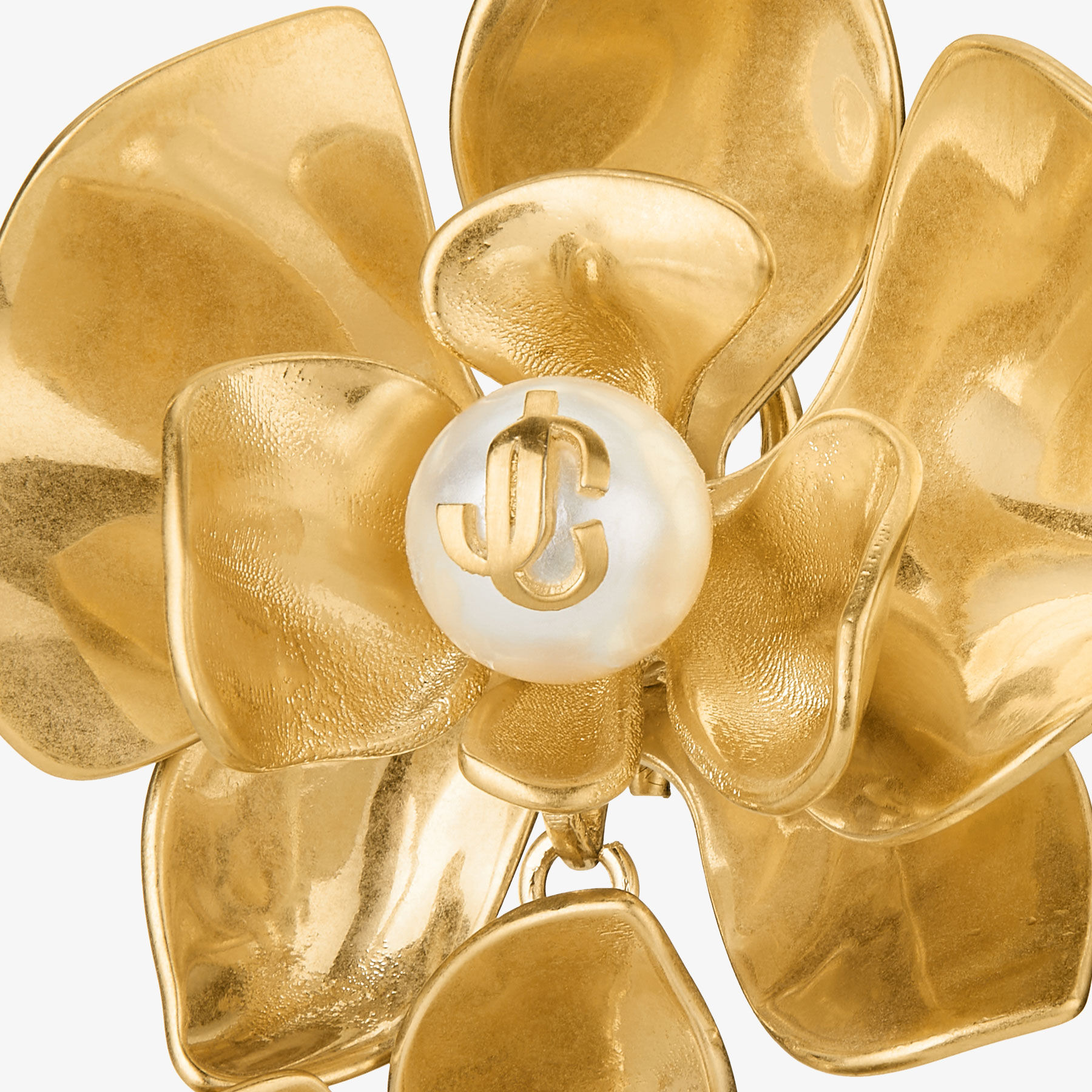 Petal Double Earring
Gold-Finish Earrings with Crystal and Pearl Embellishment - 5