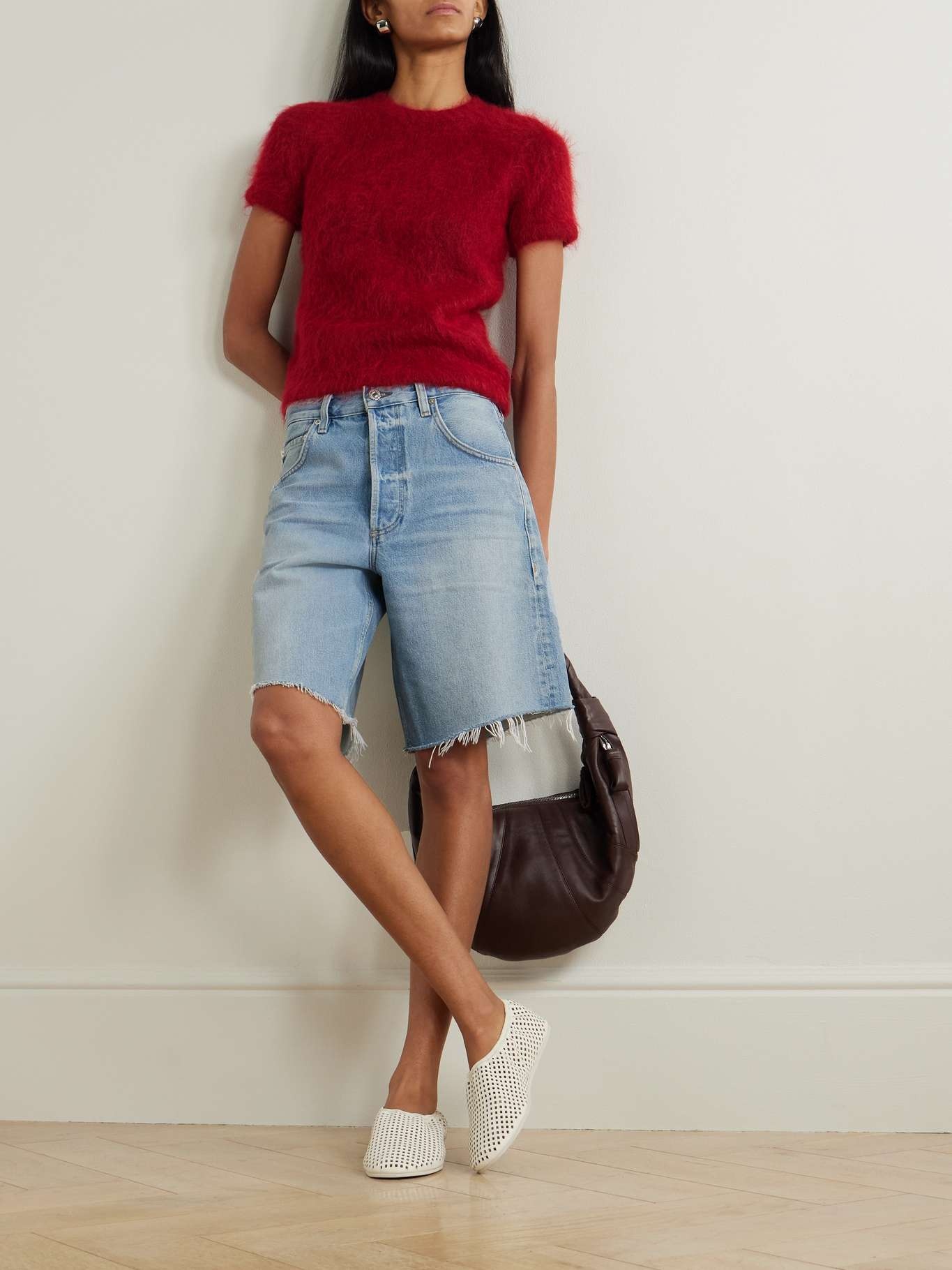 Ayla frayed denim shorts Light denim - 2