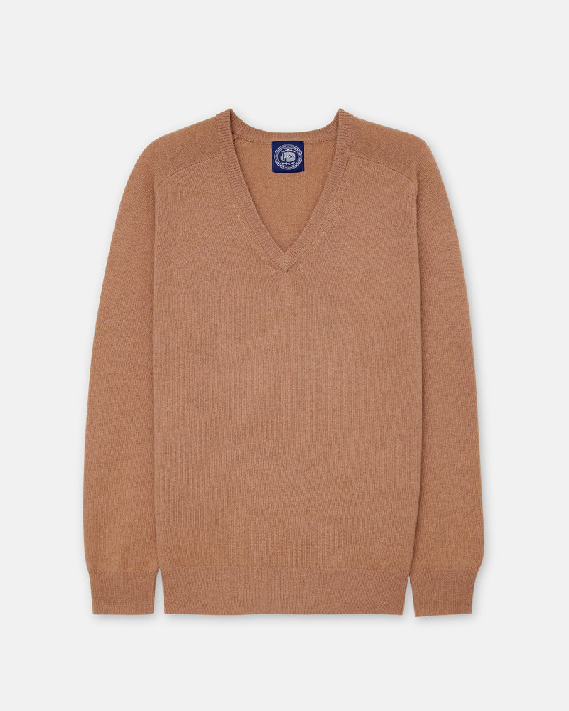 J. PRESS CAMEL LAMBSWOOL V-NECK SWEATER outlook