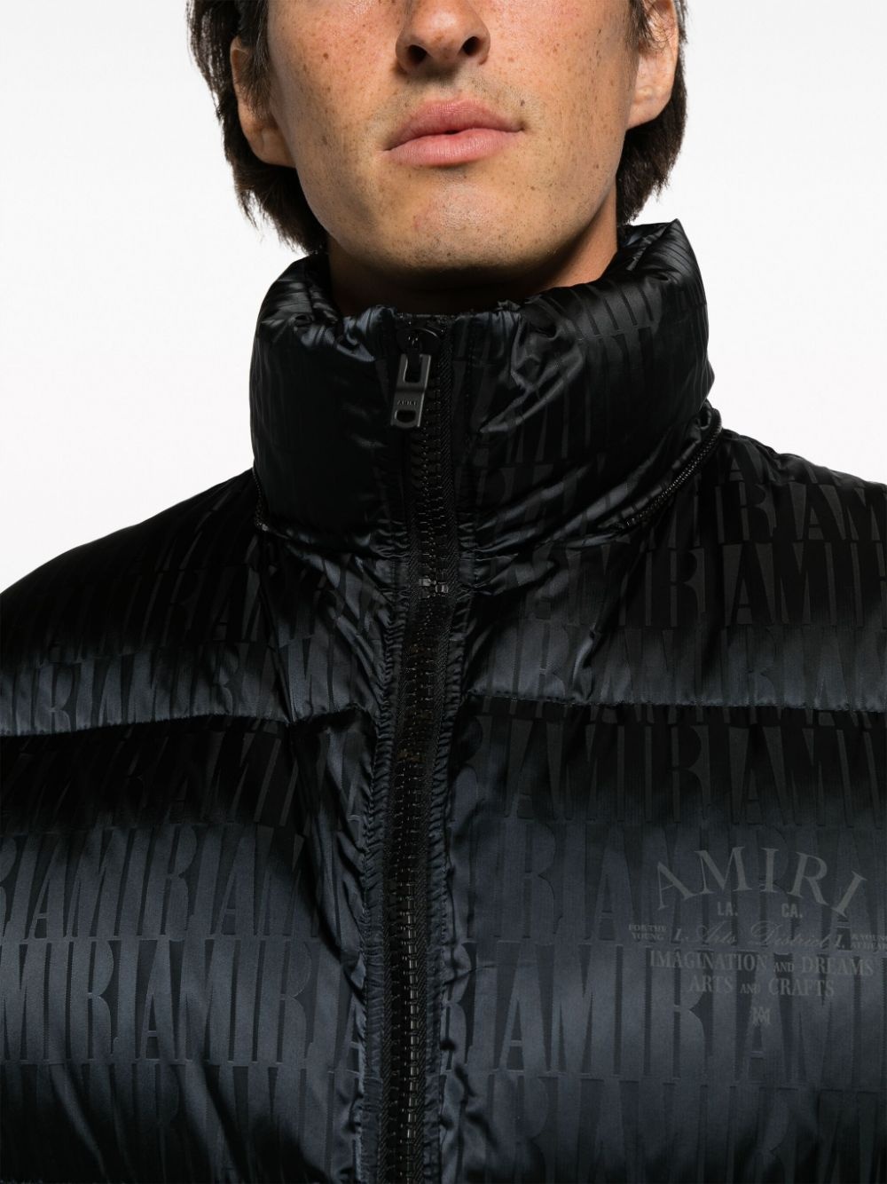 logo-print padded jacket - 6