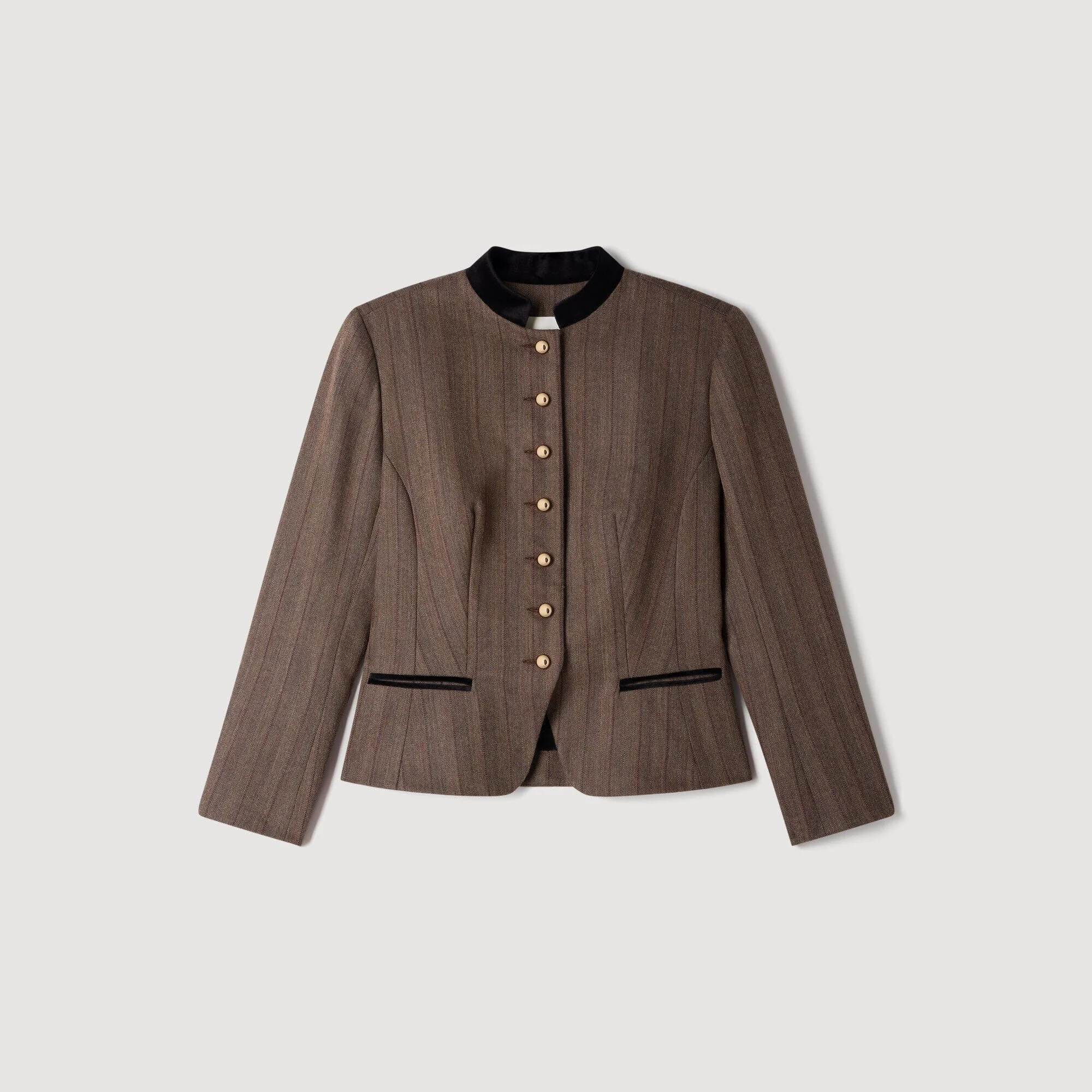 STRIPED WOOL SUIT JACKET - 1