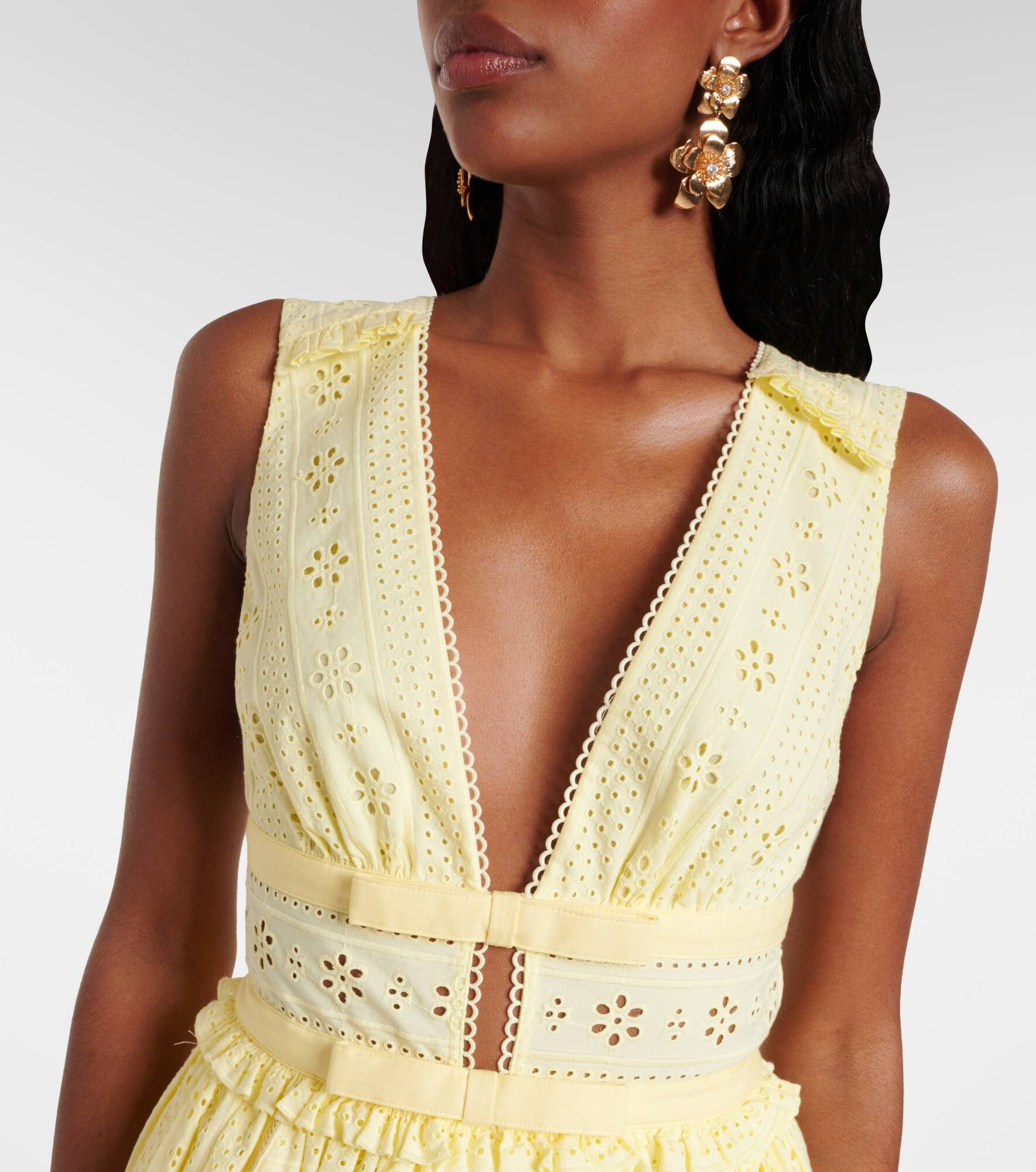 Broderie anglaise cotton minidress - 4