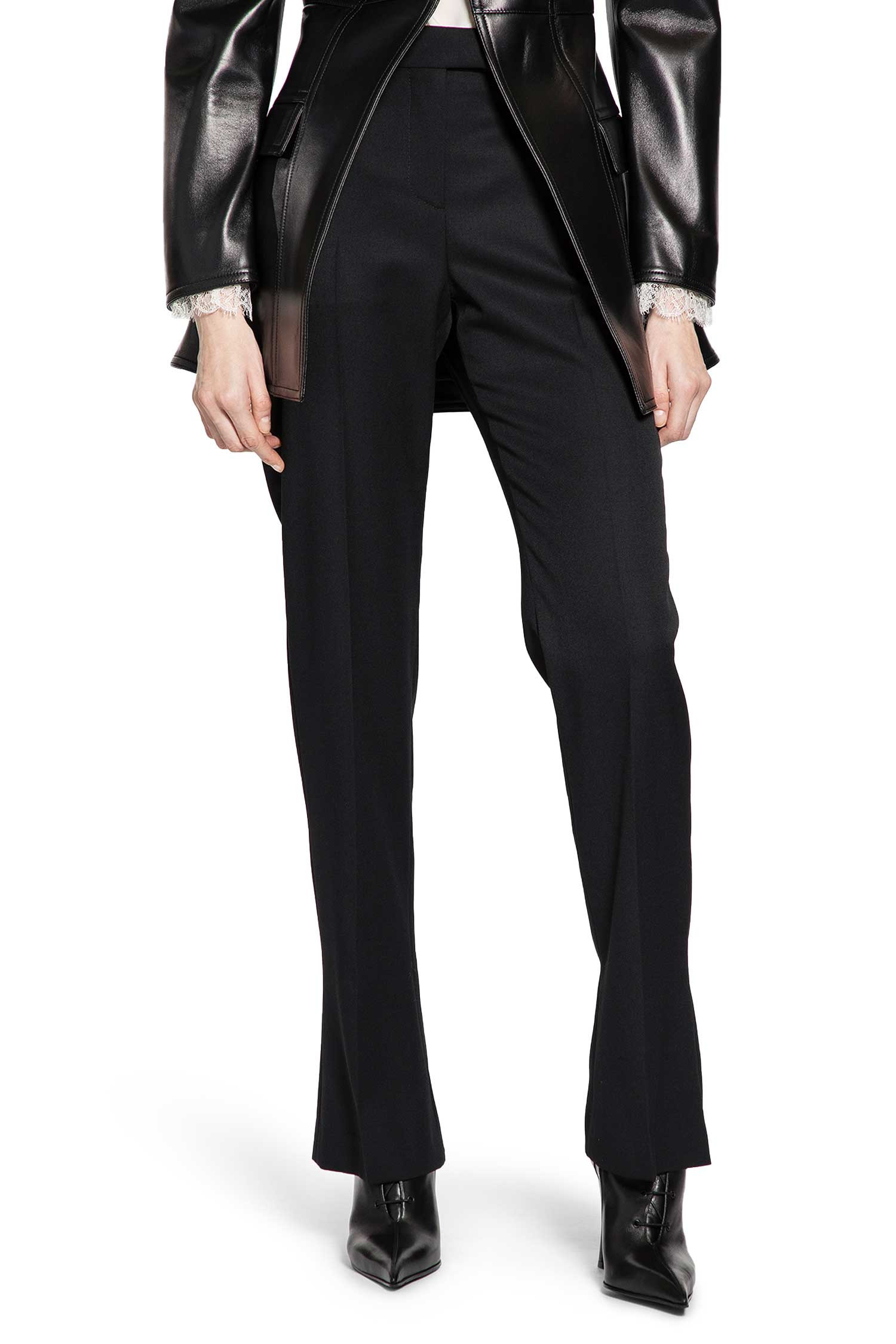 Flared Wool Tailored Trousers - 6
