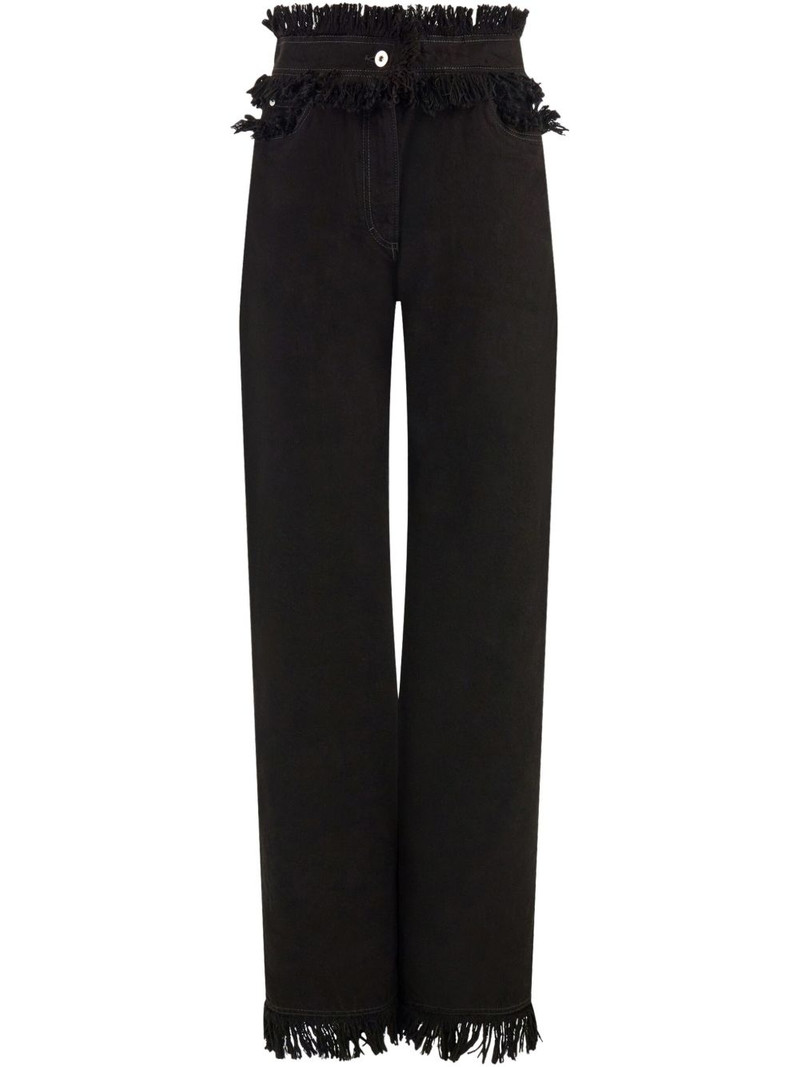 fringed straight-leg jeans 1