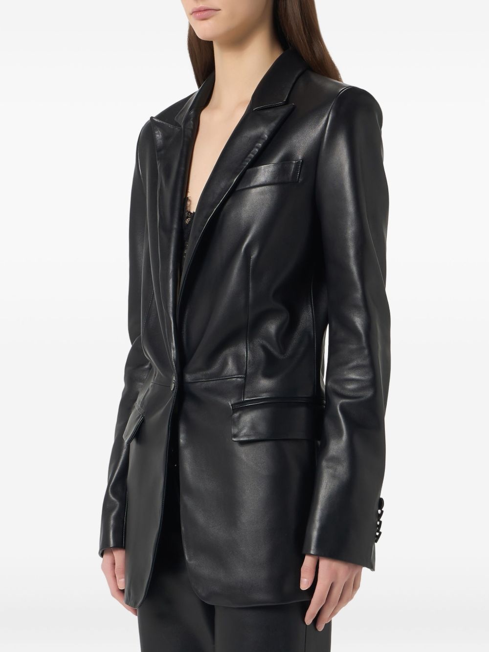 leather blazer - 4
