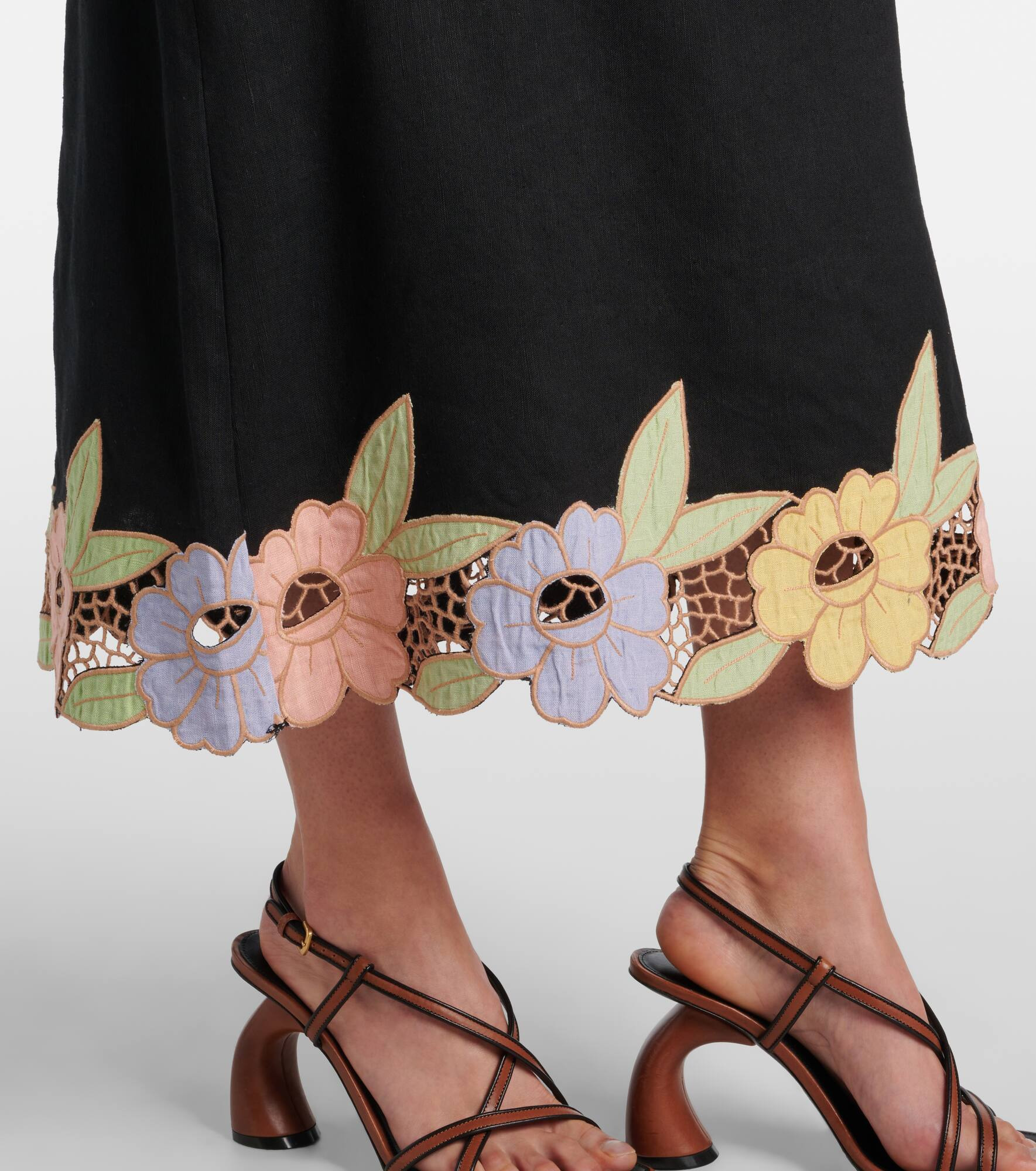 Serano cutout linen-blend top - 5