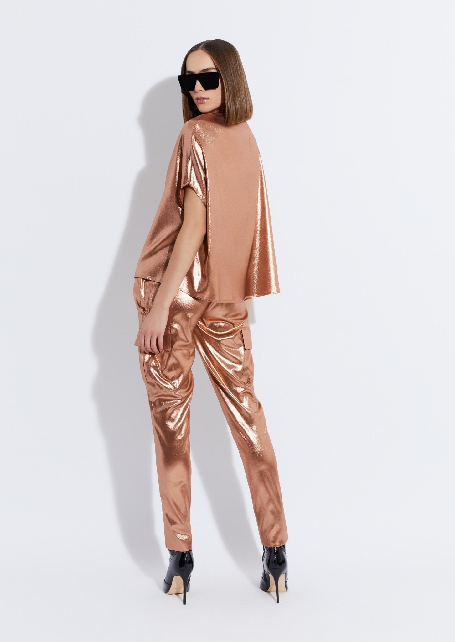 Metallic Silk Cape Tee - 4
