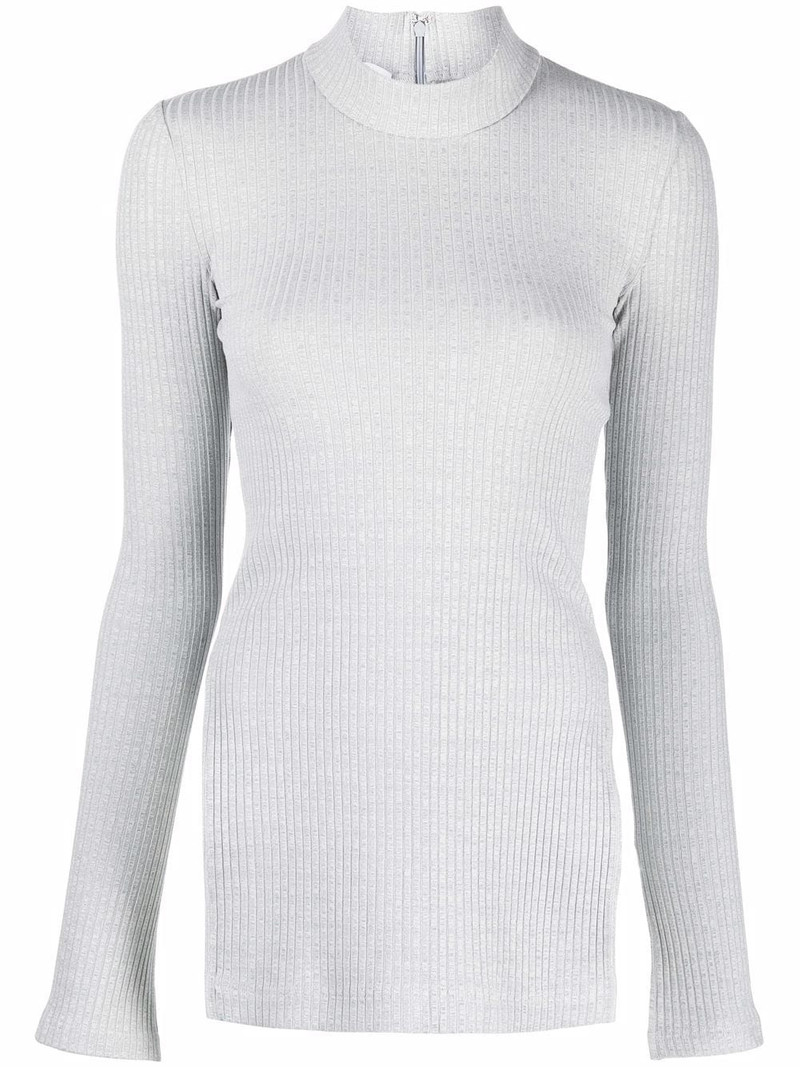 ribbed-knit long-sleeve top 1