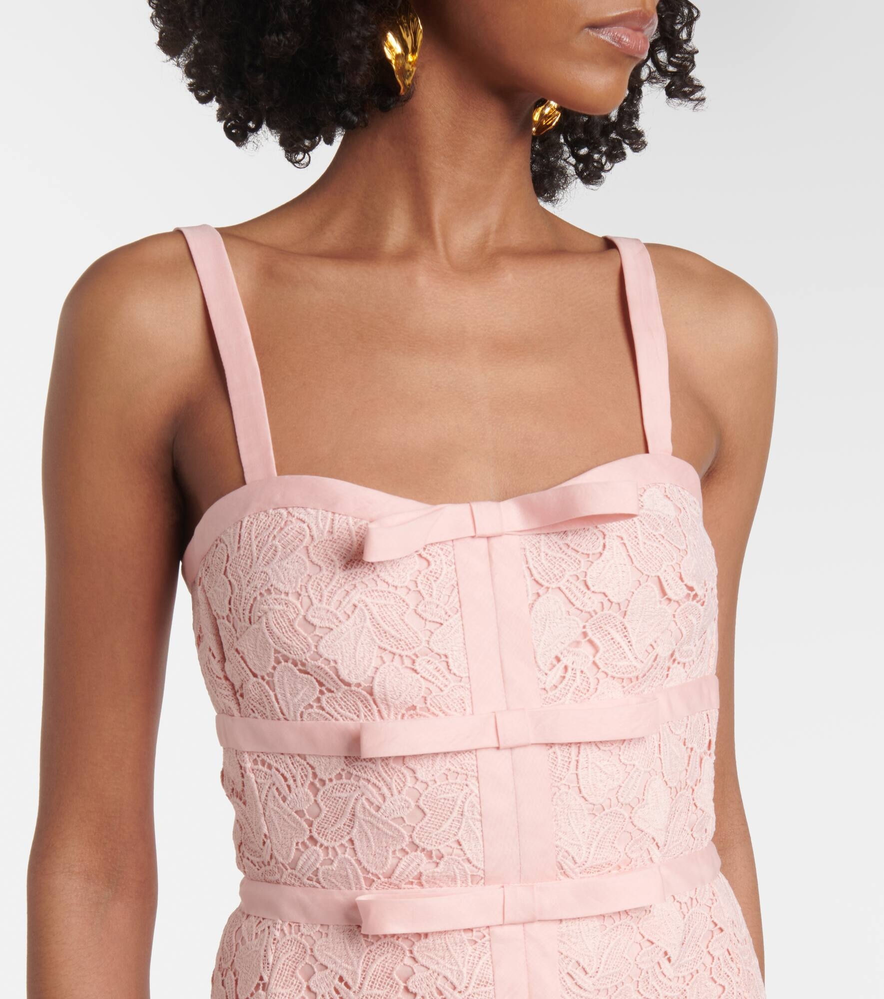 Bow-detail macramé midi dress - 4