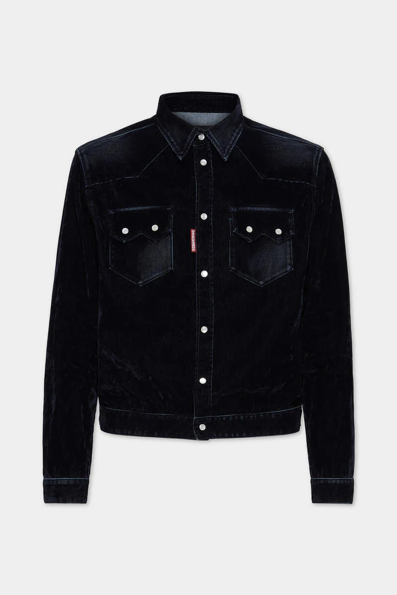 FLOCKED CORD JEAN JACKET - 1