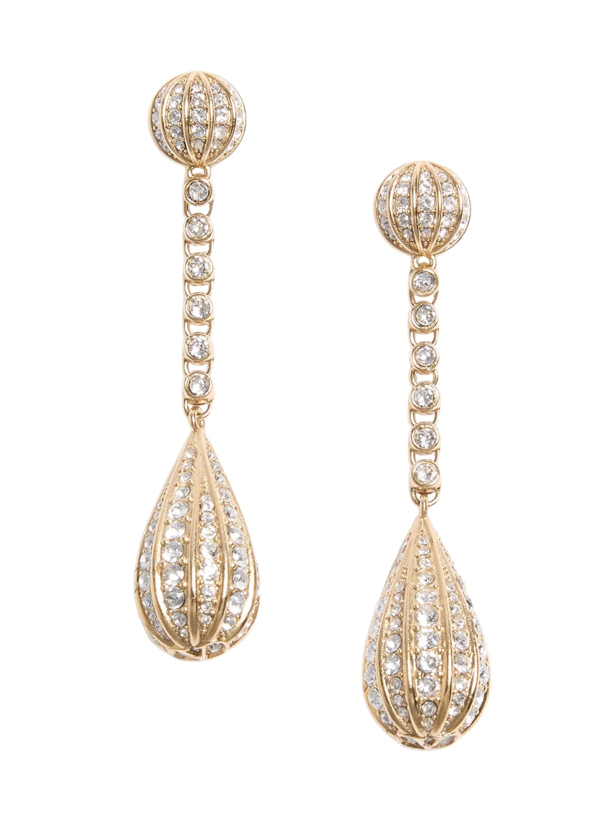 Women's Poetique Des Gouttes Earrings in Metal and Swarovski Crystals - Gold Crystal - 1
