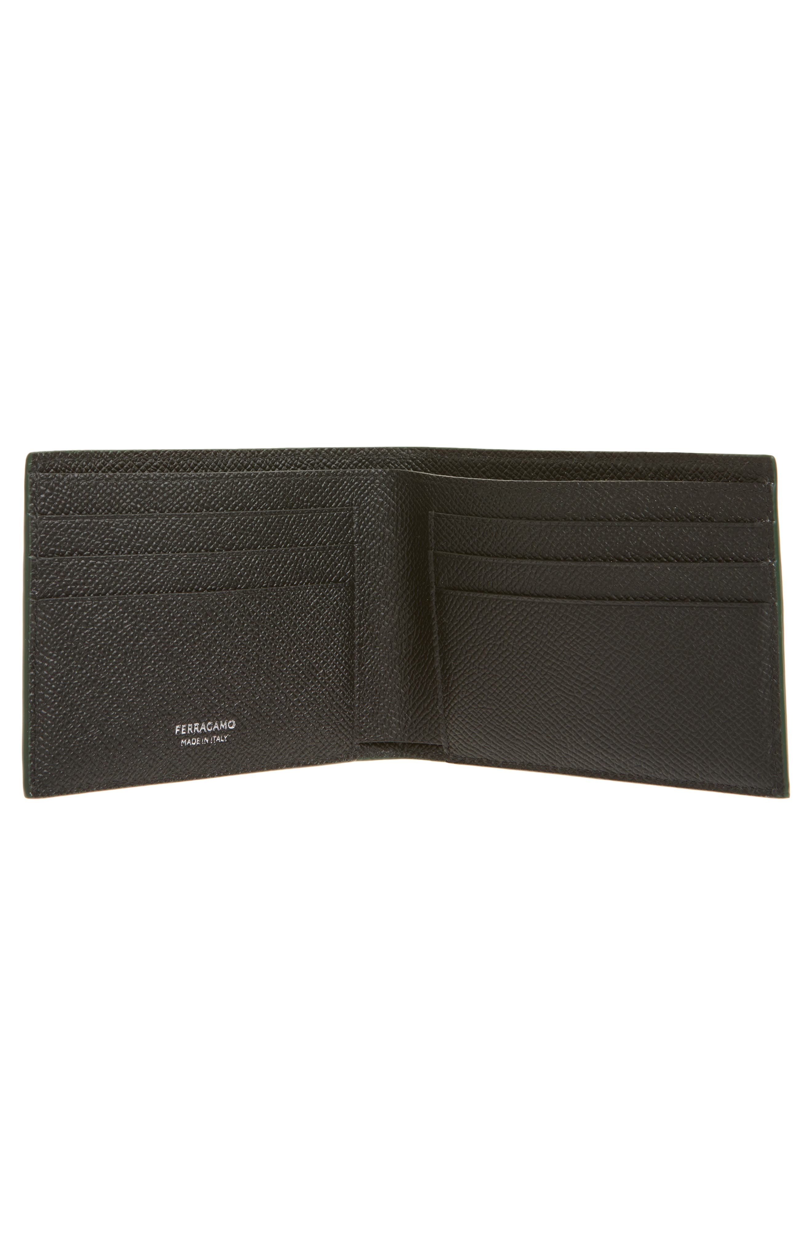 FERRAGAMO Micro Gancio Leather Bifold Wallet in Moss at Nordstrom - 2