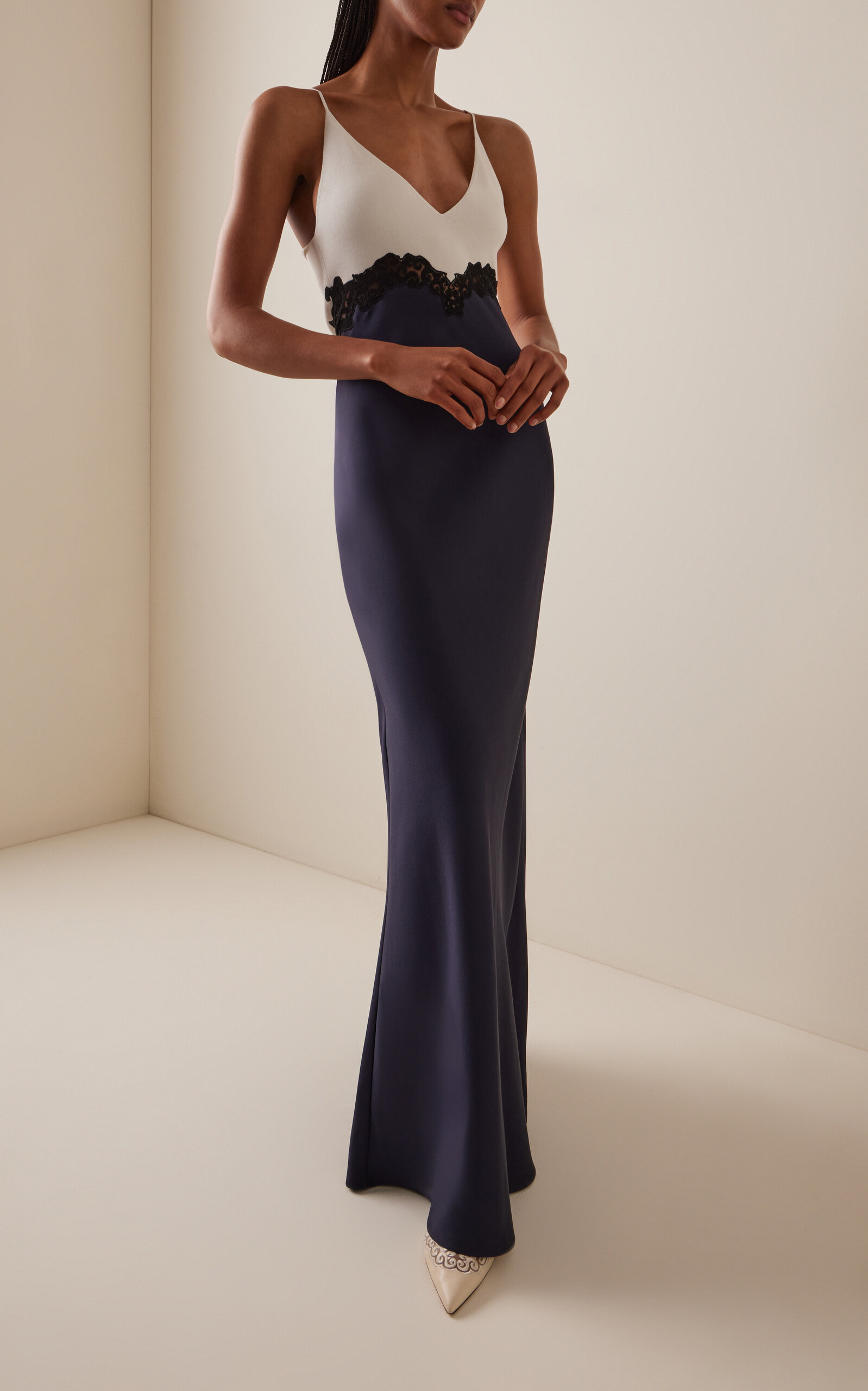 Amarlyllis Silk and Wool Maxi Dress navy - 2