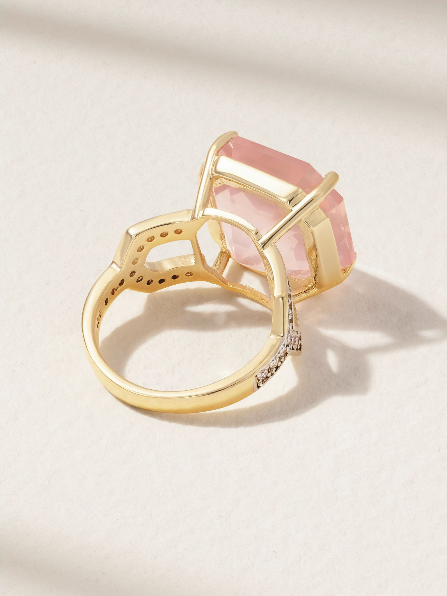 14-karat gold topaz and diamond ring Gold - 3
